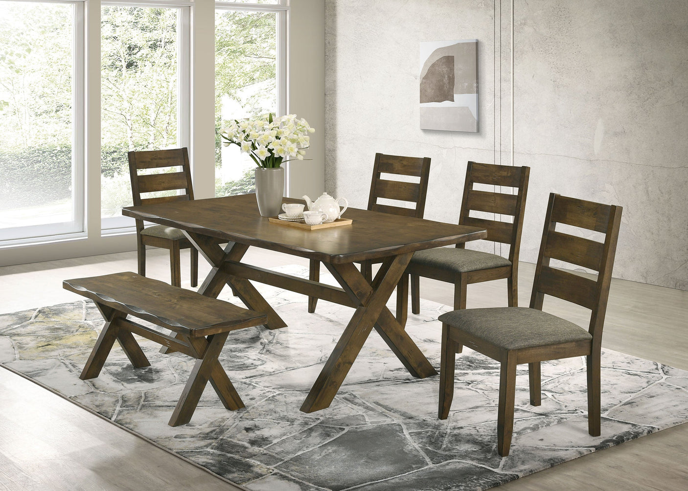 Alston 47-inch Solid Wood Dining Bench Knotty Nutmeg