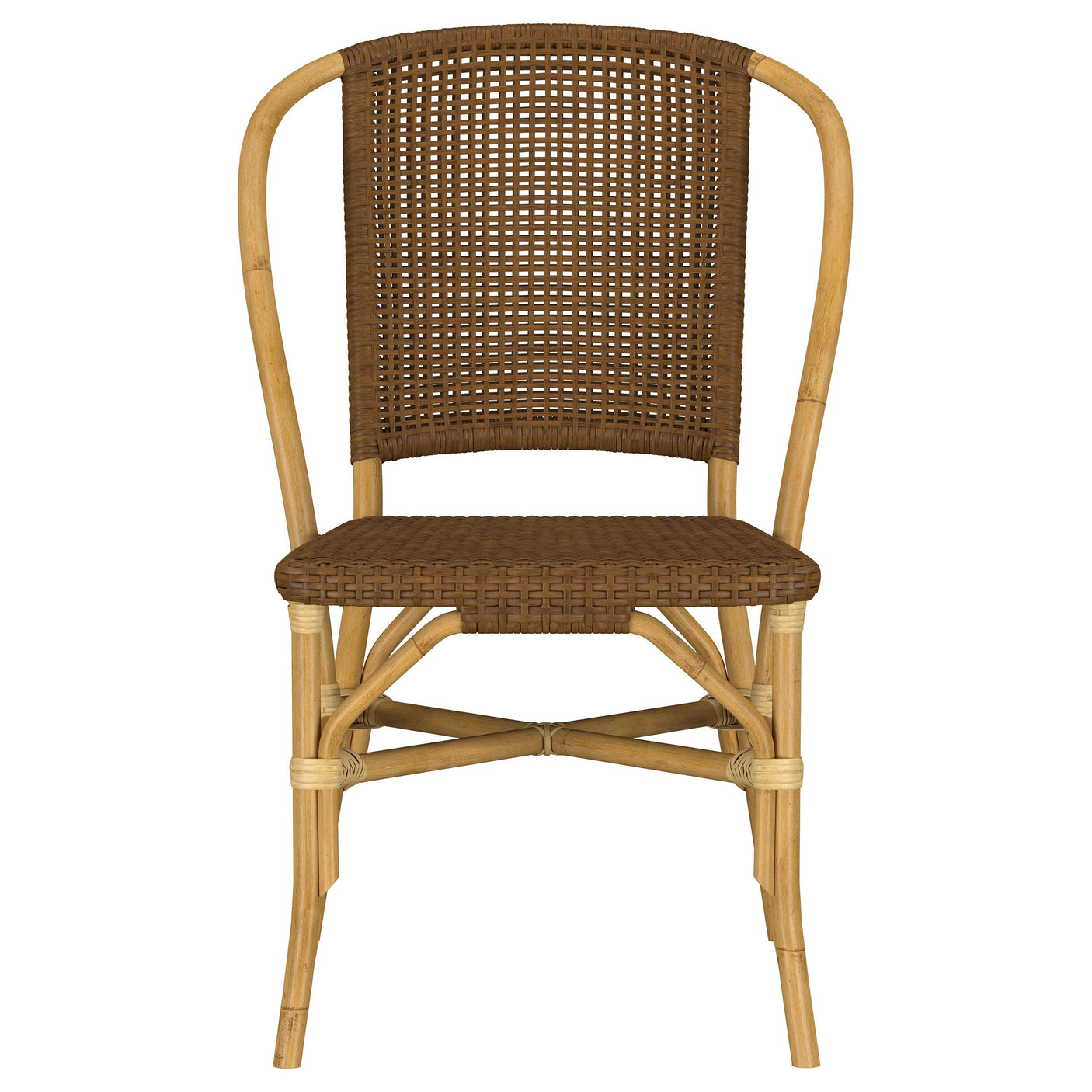 Lexley Woven Rattan Dining Side Chair Brown (Set of 2)
