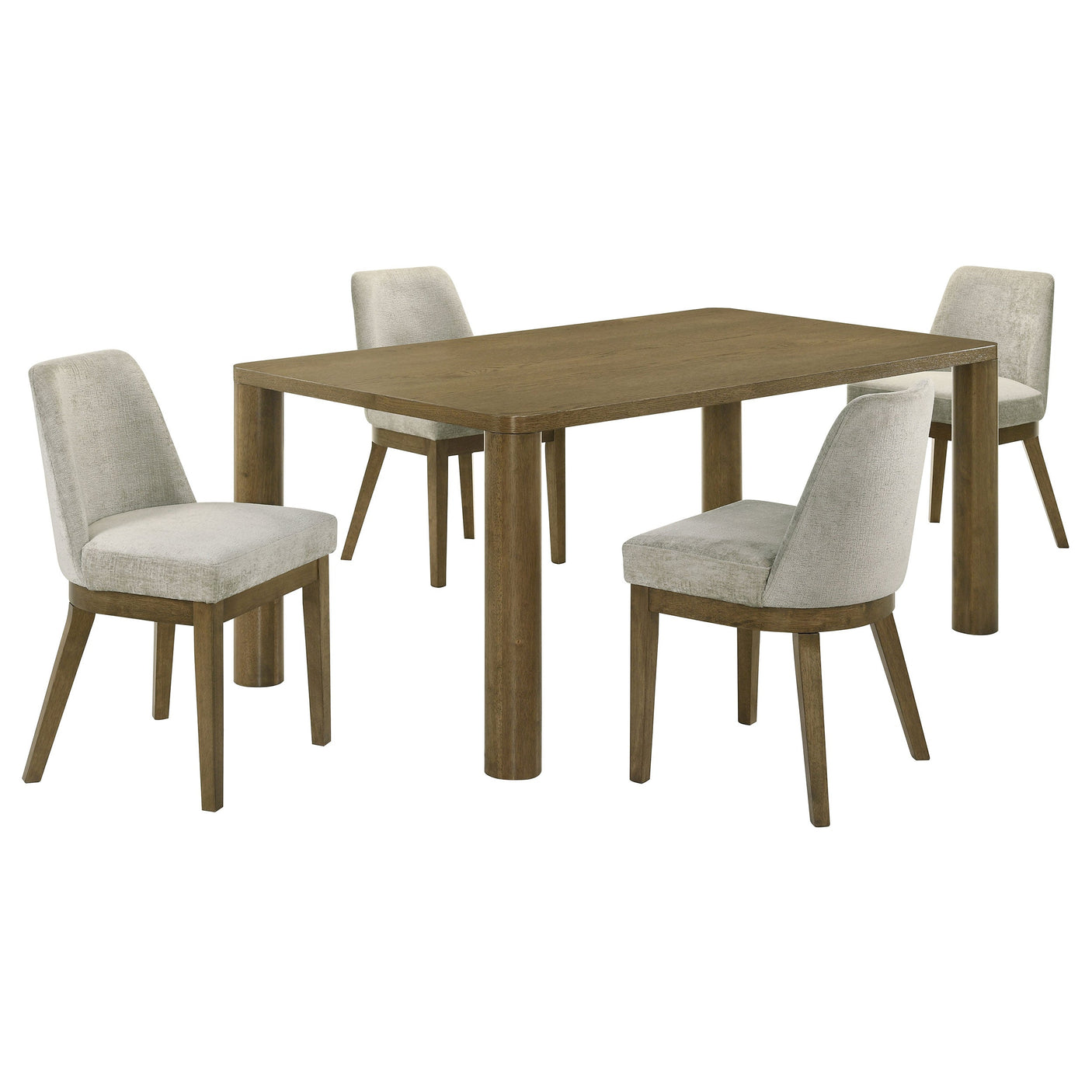 Castlewood 71-inch Rectangular Dining Set Brown Oak