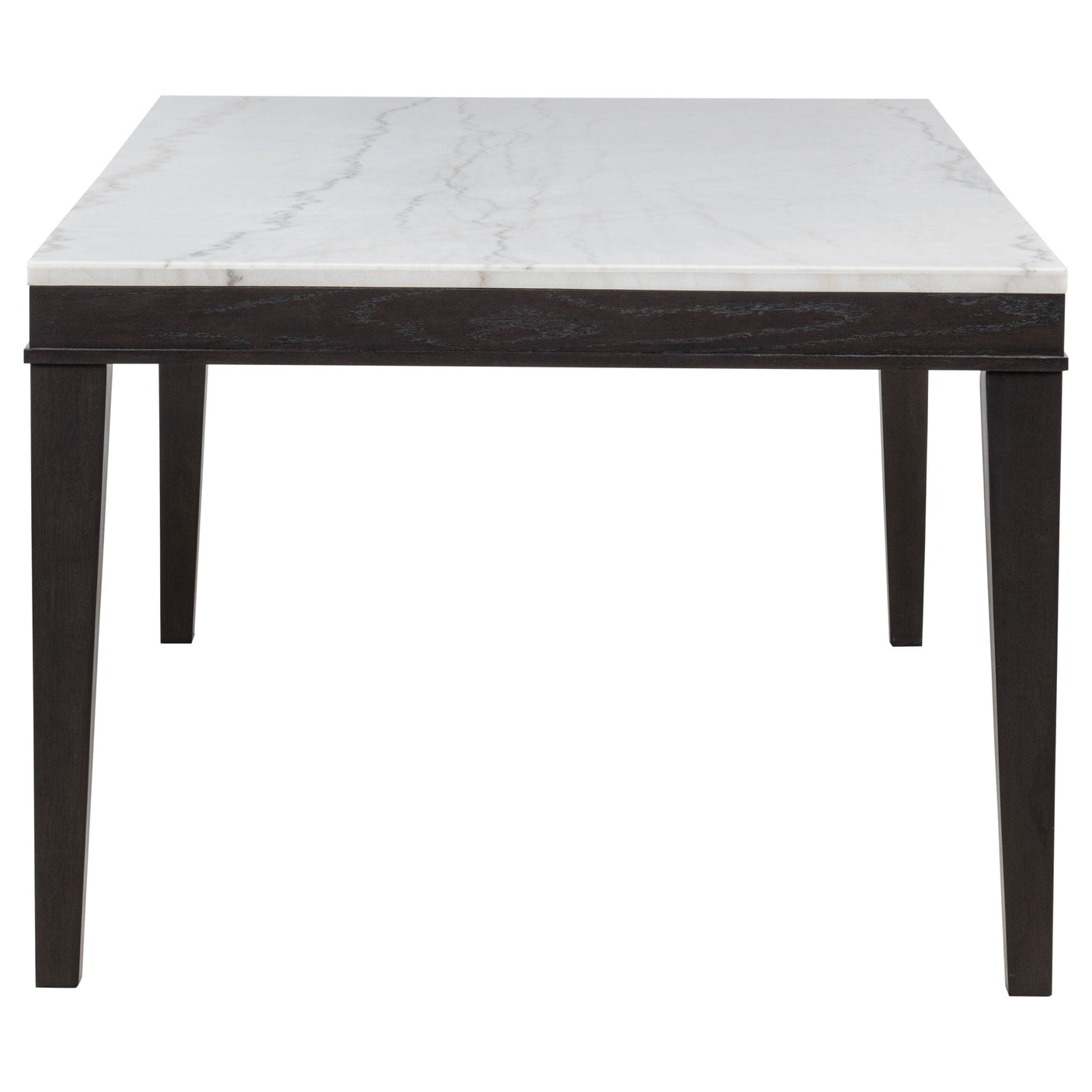 Averill 7-piece White Marble Top Dining Set Dark Grey and Coffee Bean