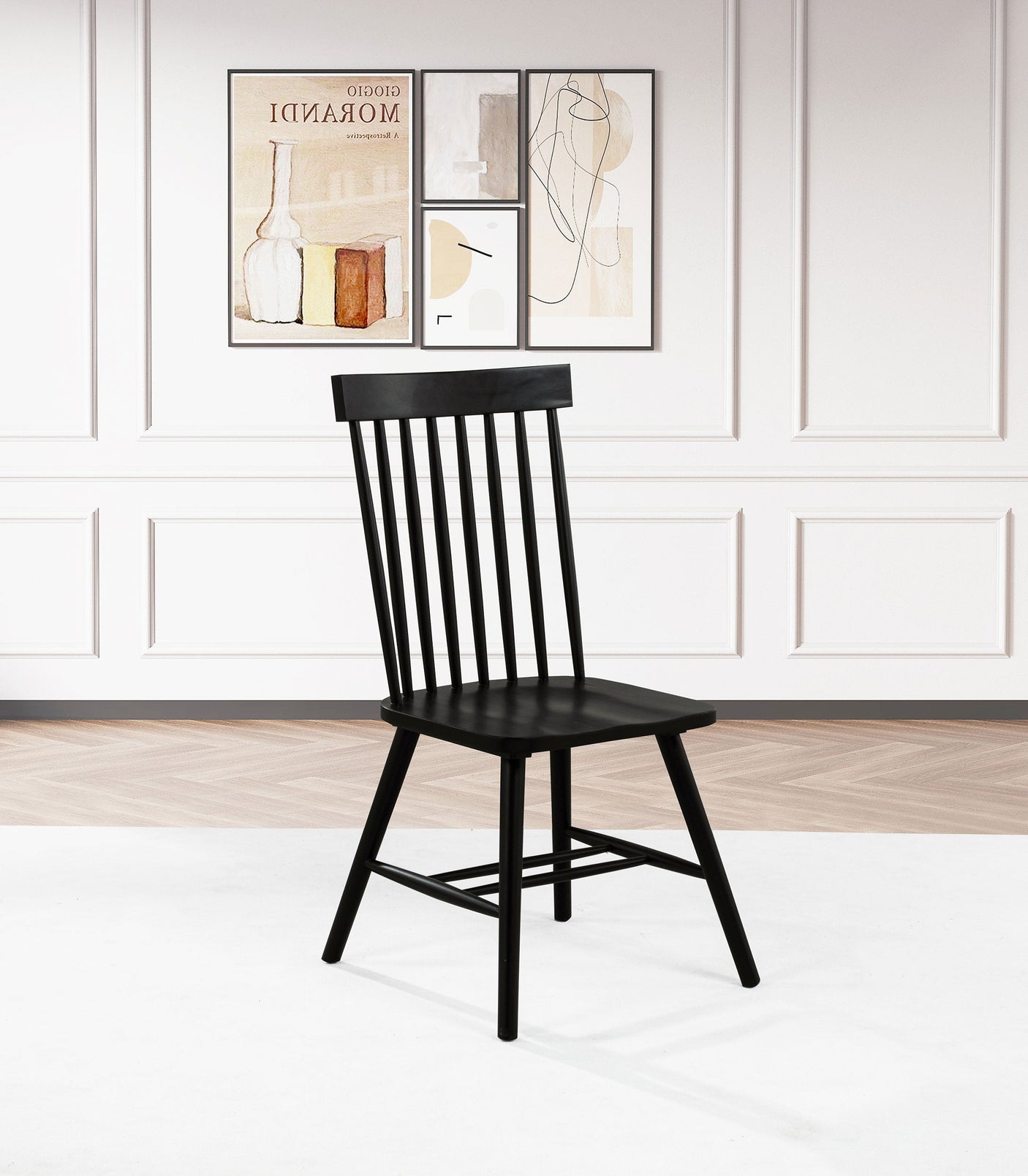 Andrews Windsor Spindle Back Dining Side Chair (Set of 2)