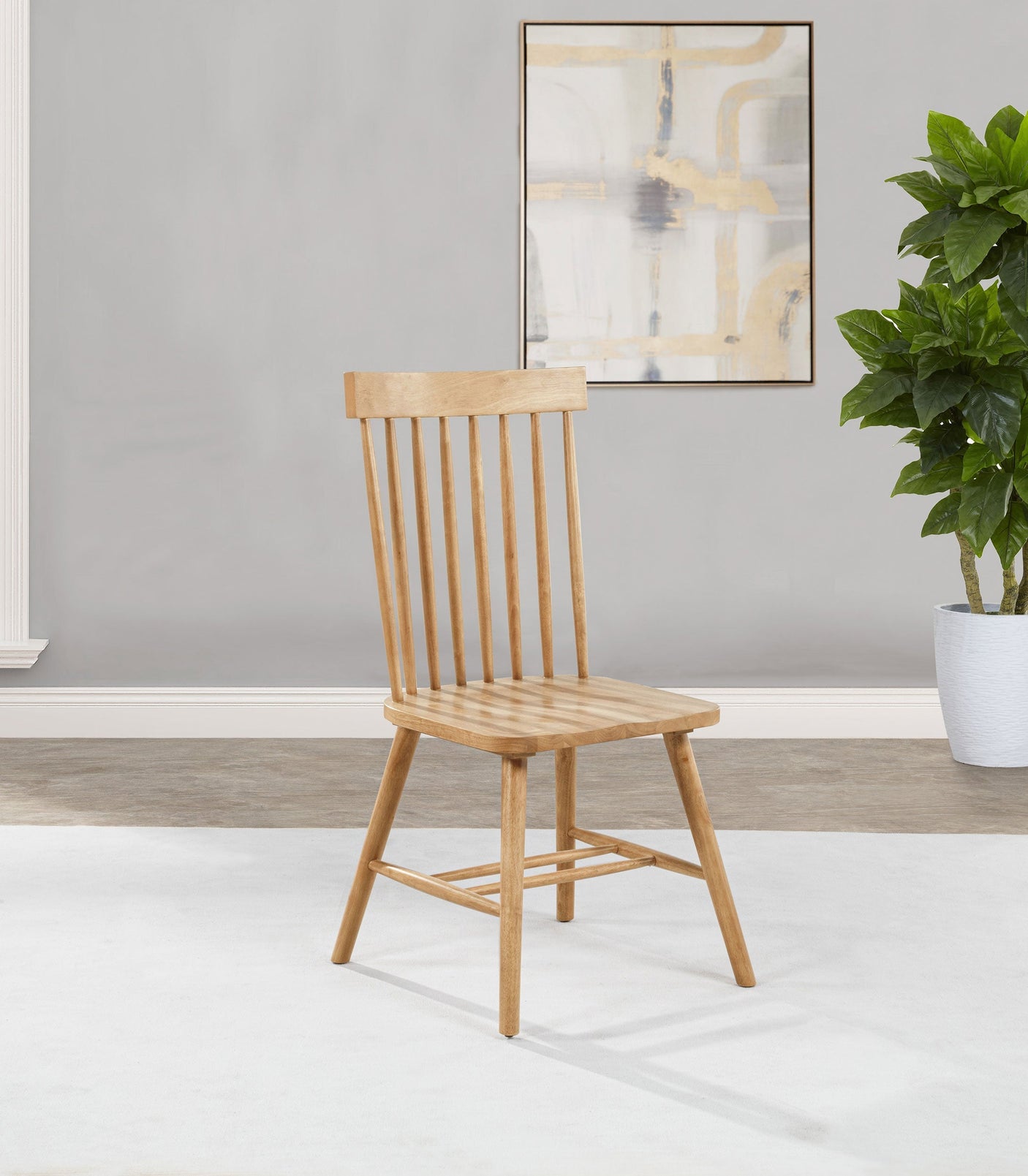 Andrews Windsor Spindle Back Dining Side Chair (Set of 2)