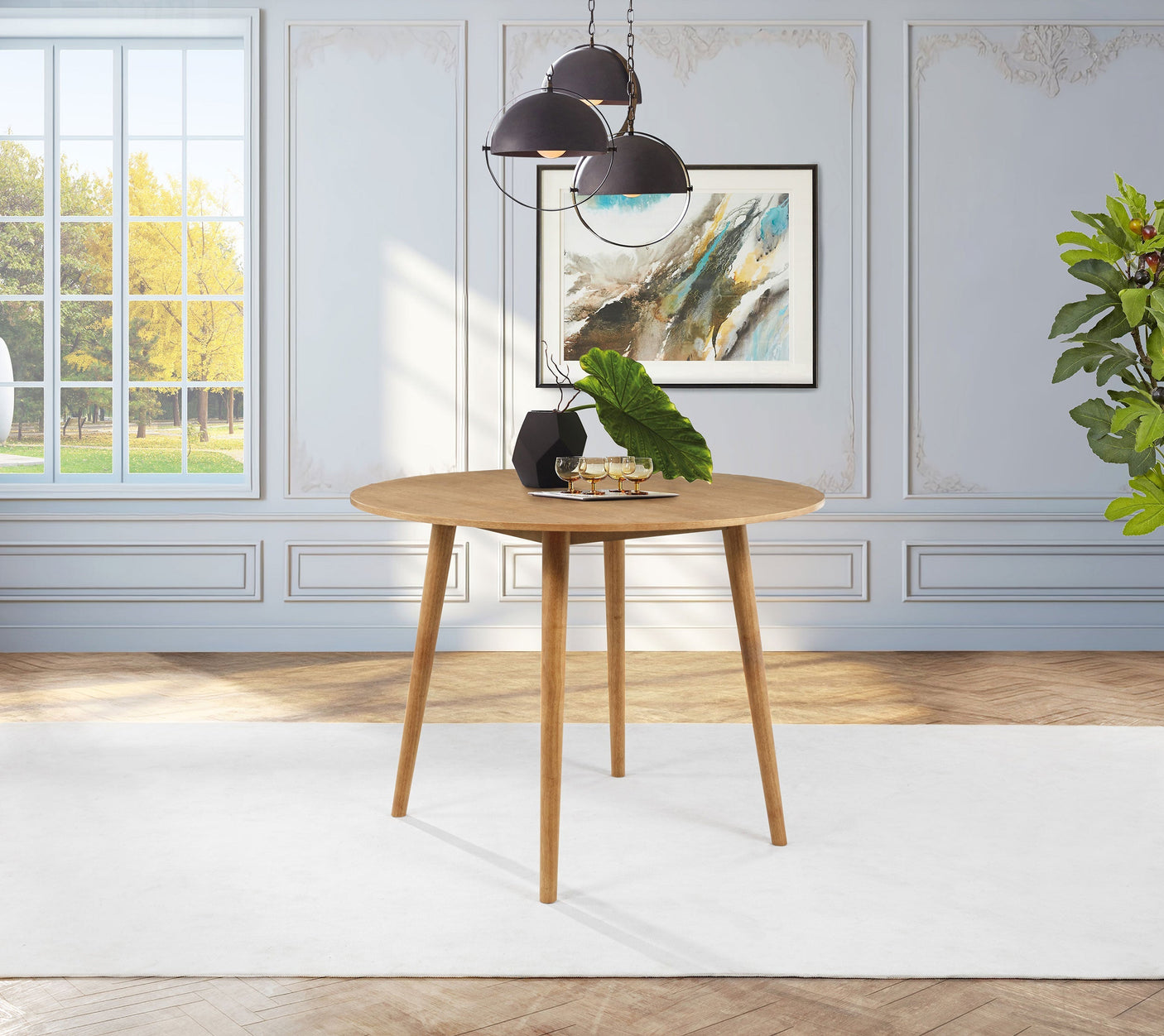 Andrews 48-inch Round Counter Height Dining Table Light Ash