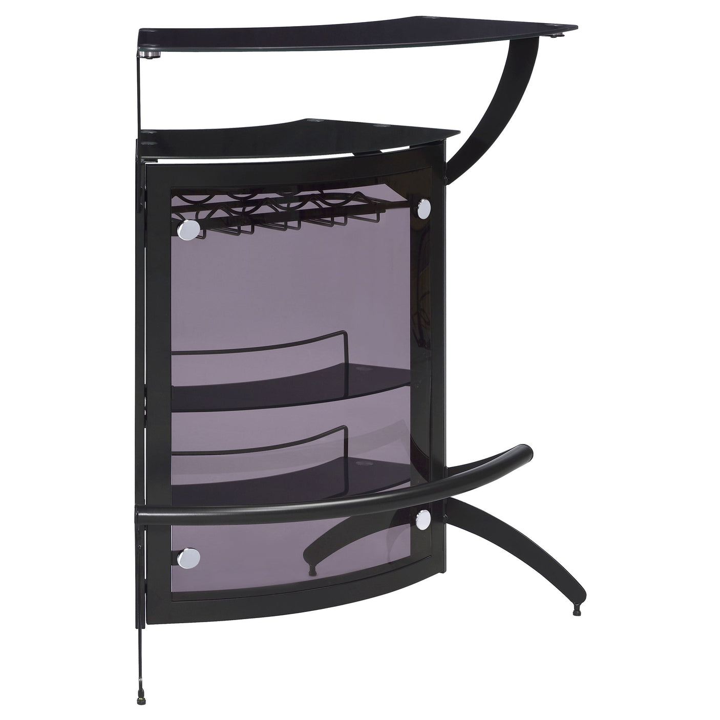 Dallas 2-Shelf Curved Freestanding Home Bar Cabinet