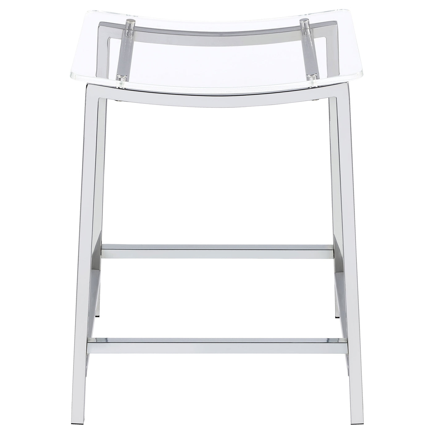Jovani Acrylic Backless Counter Stool Chrome (Set of 2)