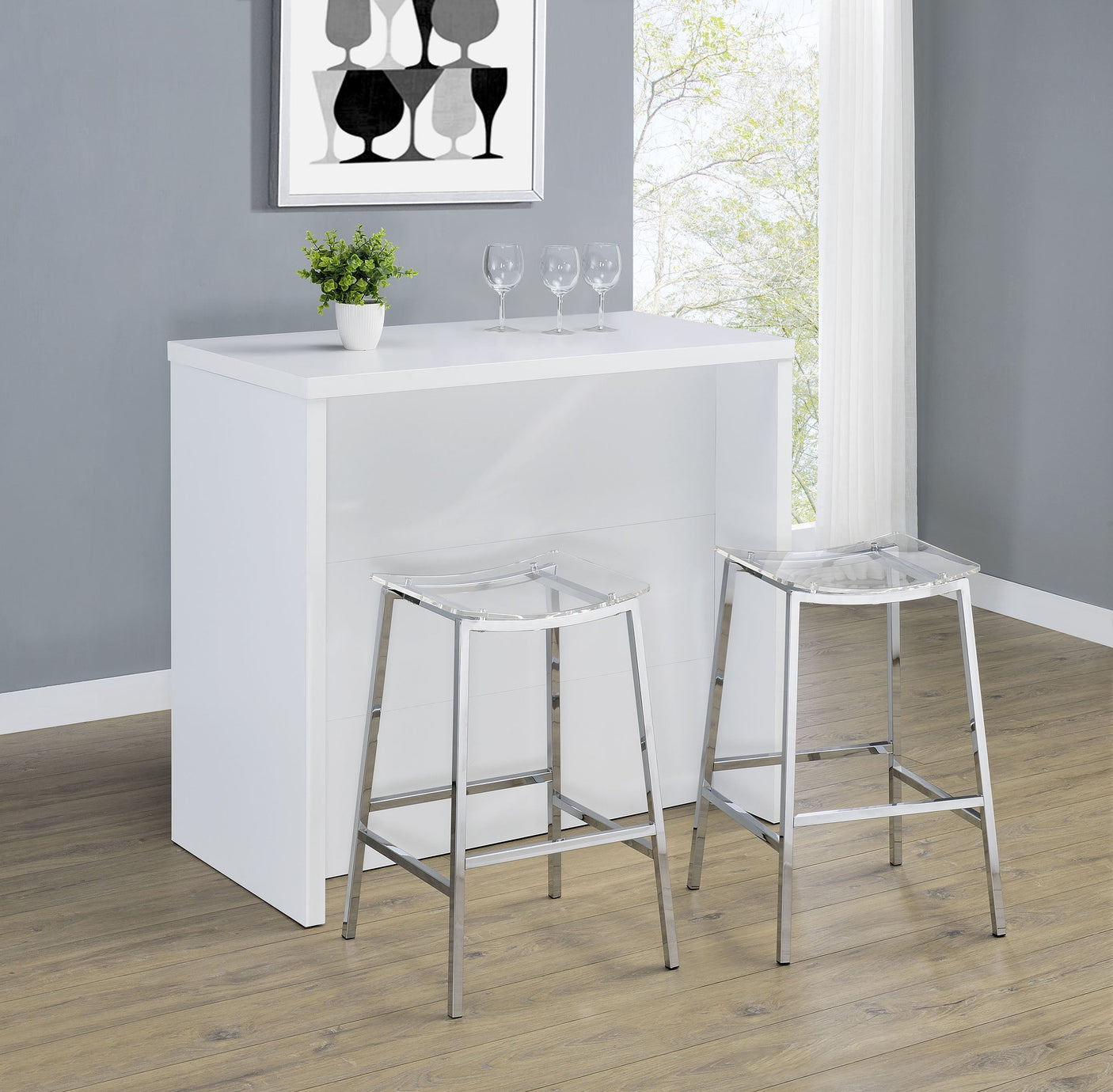Topanga Engineered Wood Freestanding Home Bar
