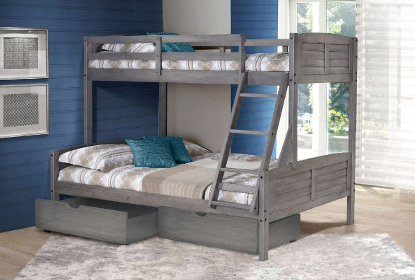 Louver Twin Over Full Bunkbed w/ Storage