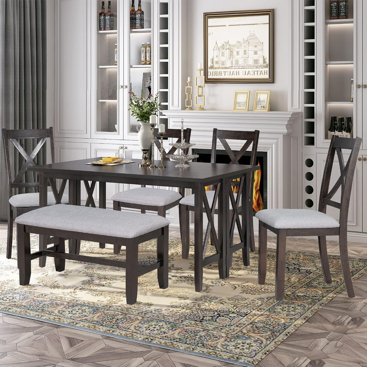 Emma Table w 4 Chairs & Bench
