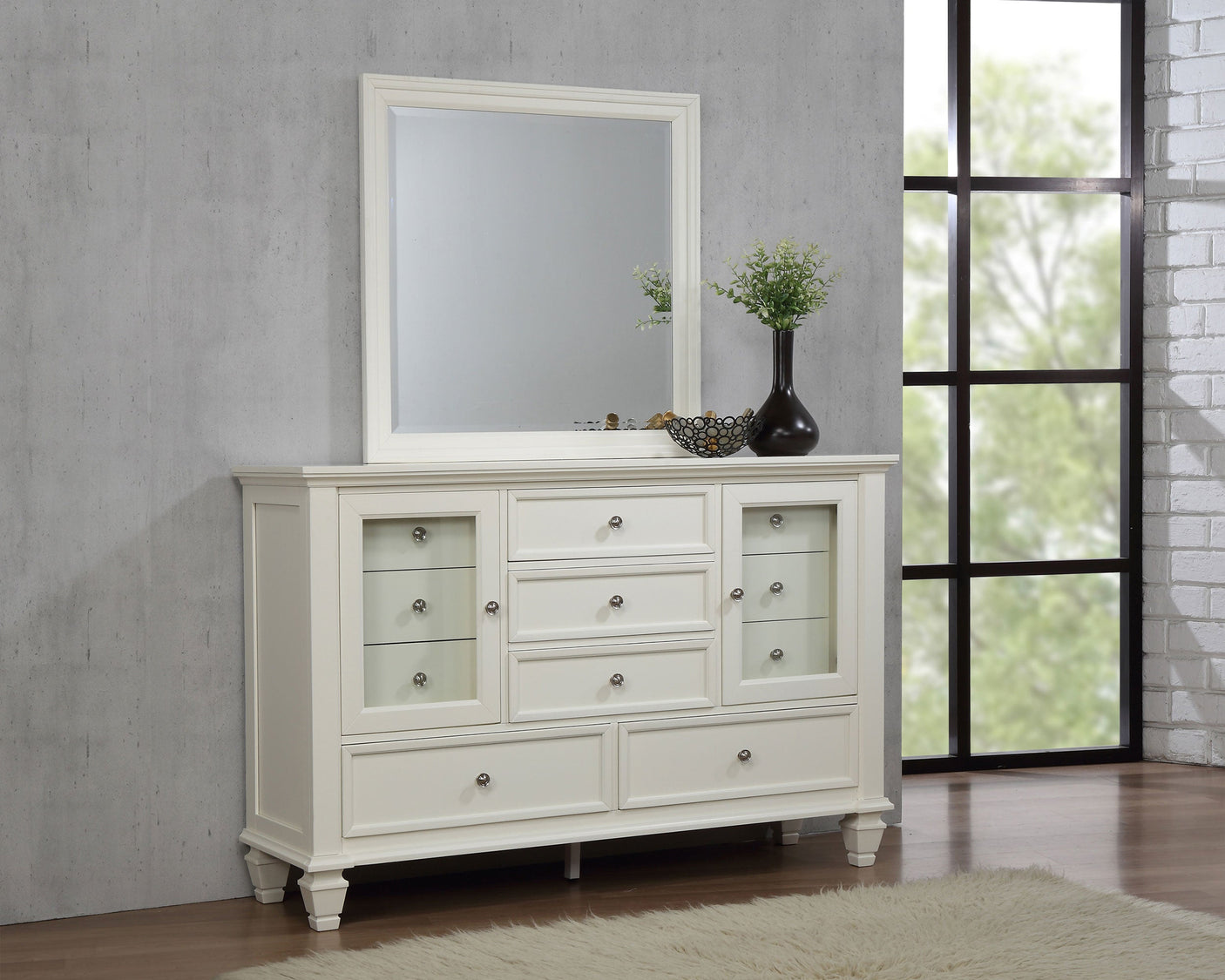 Sandy Beach Dresser with Mirrors
