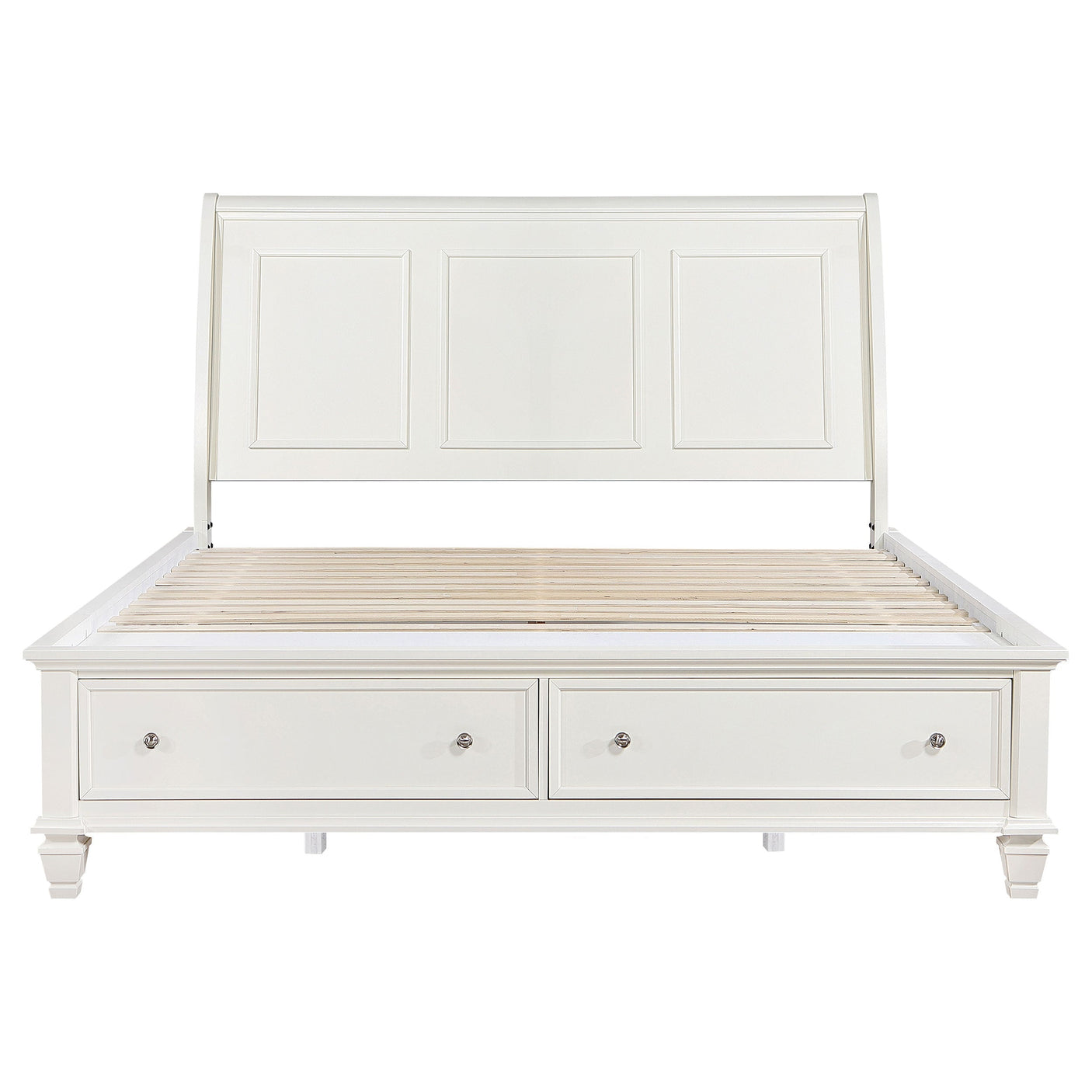 Sandy Beach Wood Storage Panel Bed