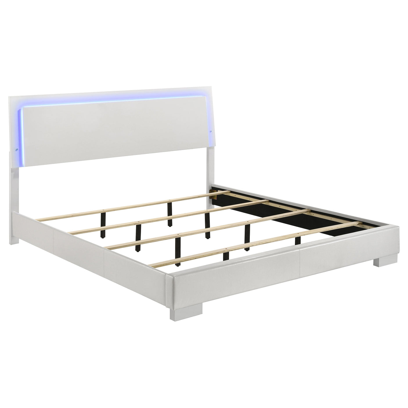 Felicity Wood LED Panel Bed
