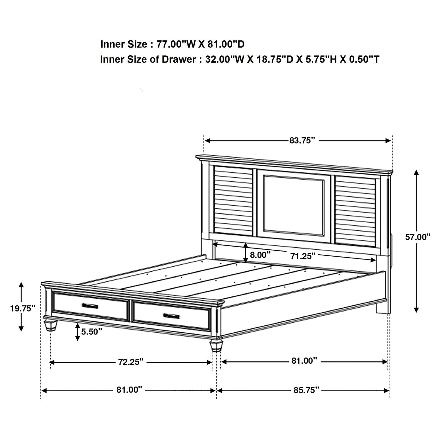 Franco Bedroom Set Distressed