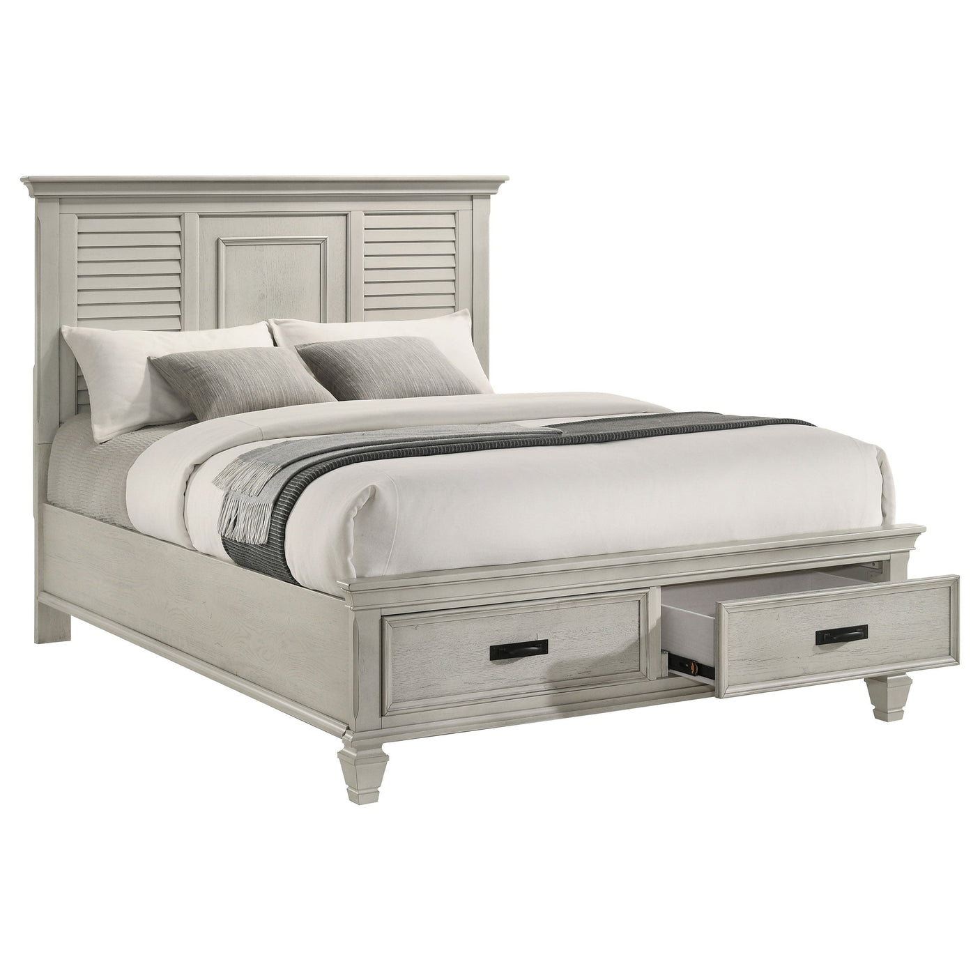 Franco Wood Storage Panel Bed Distressed