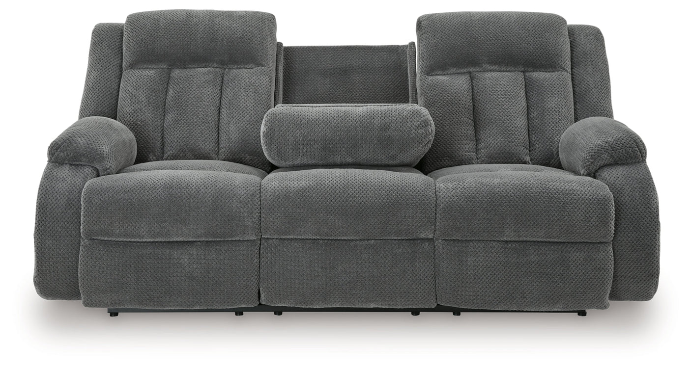 Greely Bend Reclining Power Sofa w/Drop Down Table