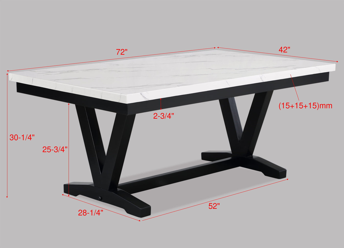 Tanner Faux Carrera Dining Table