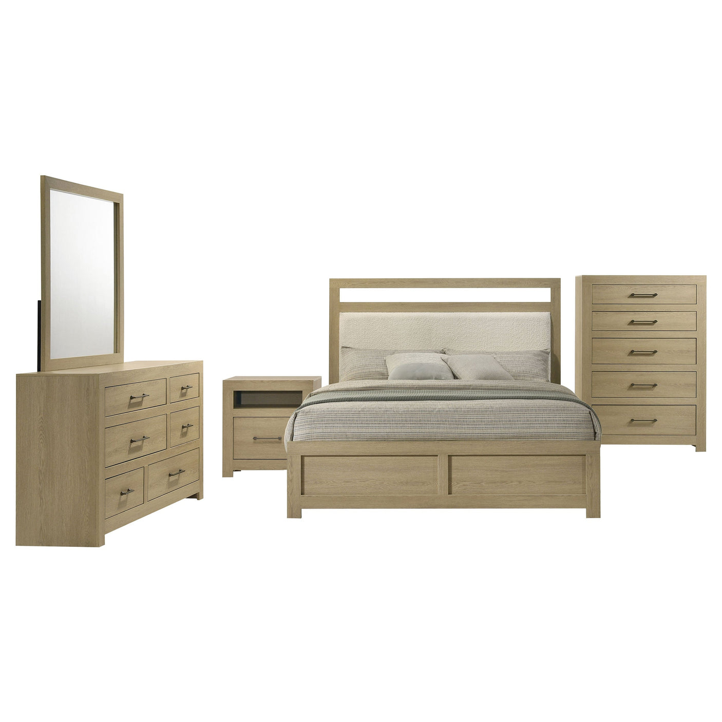 Hendricks Bedroom Set Light Oak