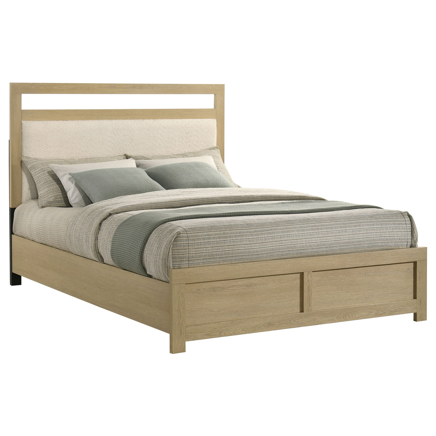 Hendricks Bookcase Headboard Platform Bed Light Oak