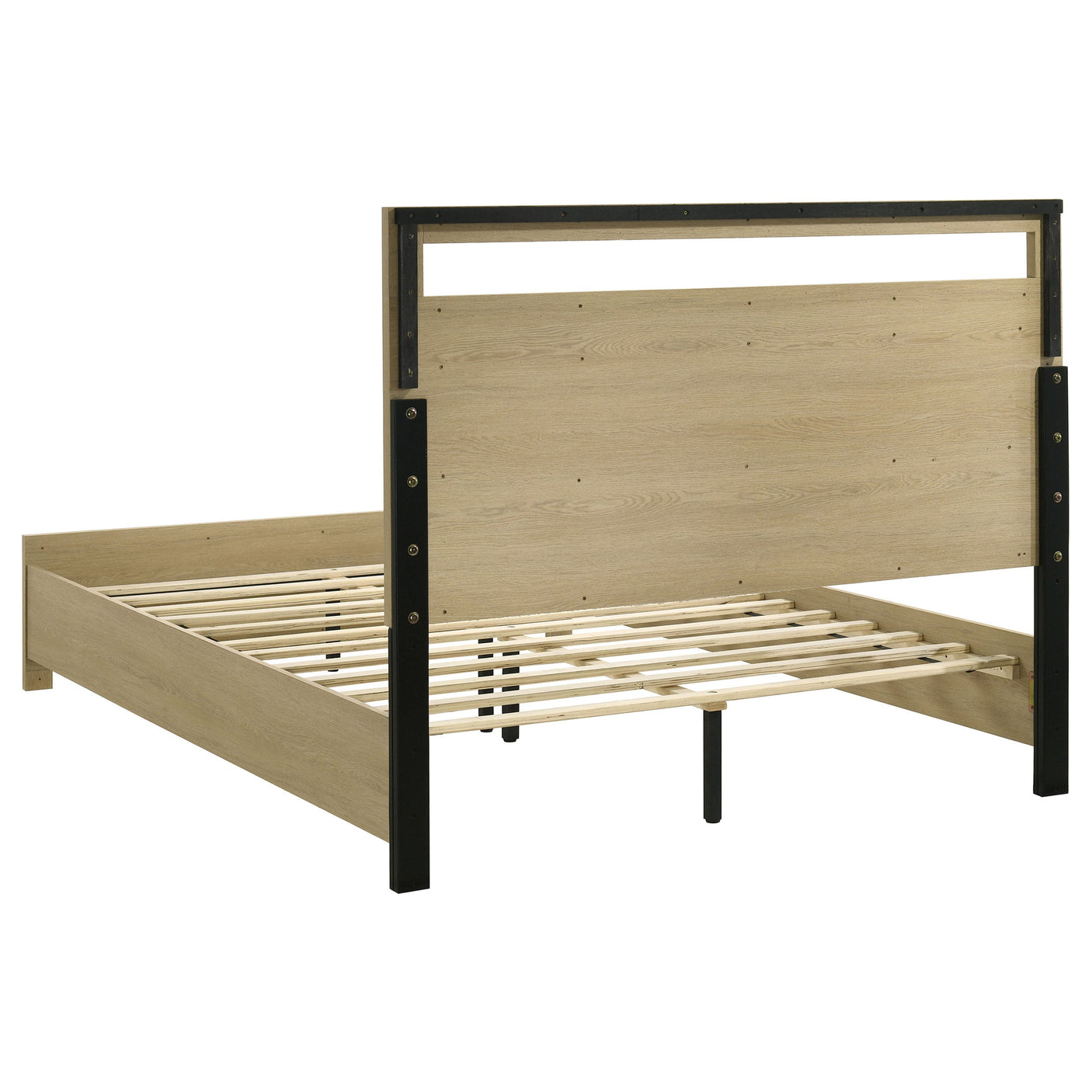 Hendricks Bookcase Headboard Platform Bed Light Oak