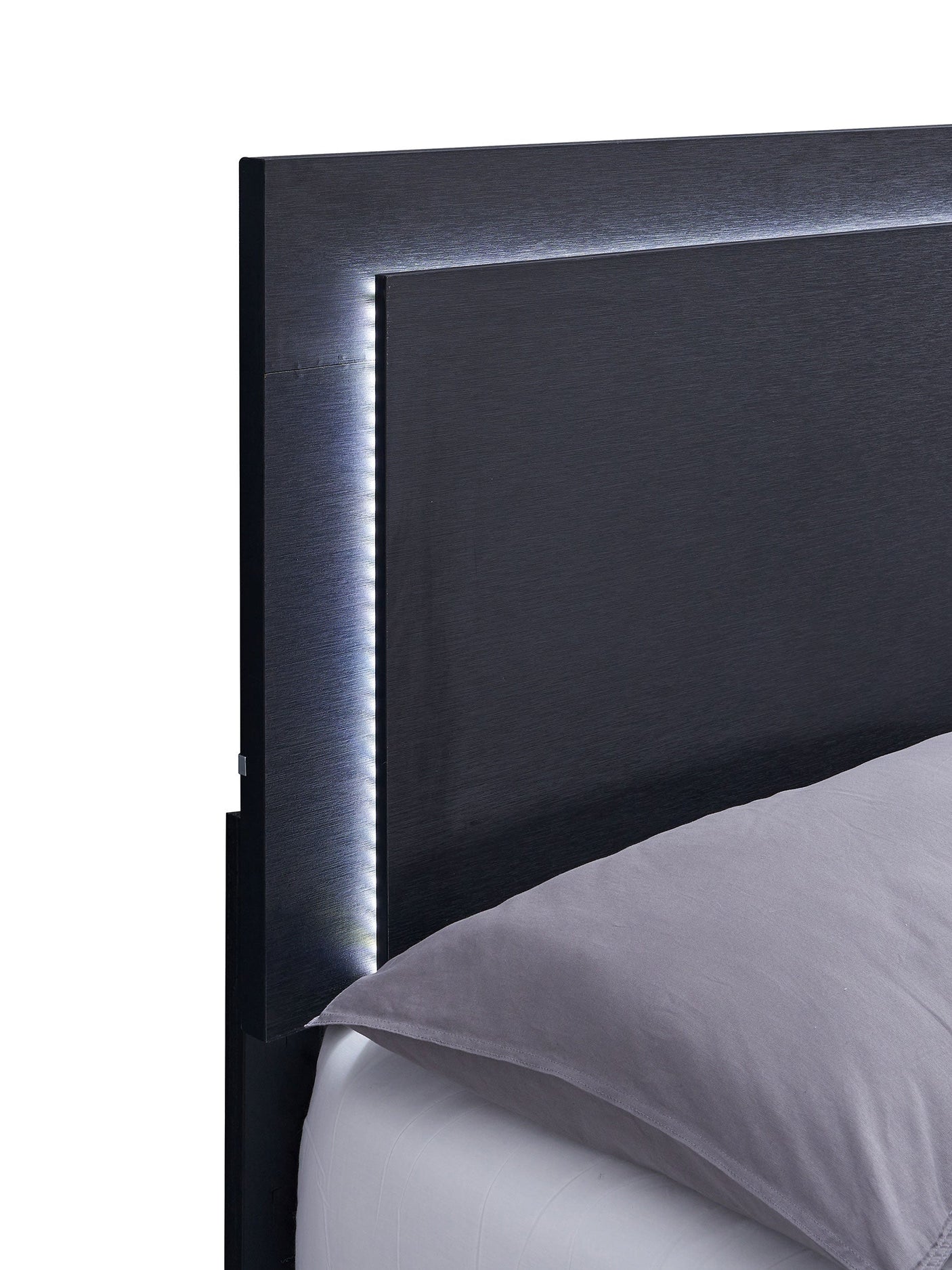 Marceline Wood LED Panel Bed