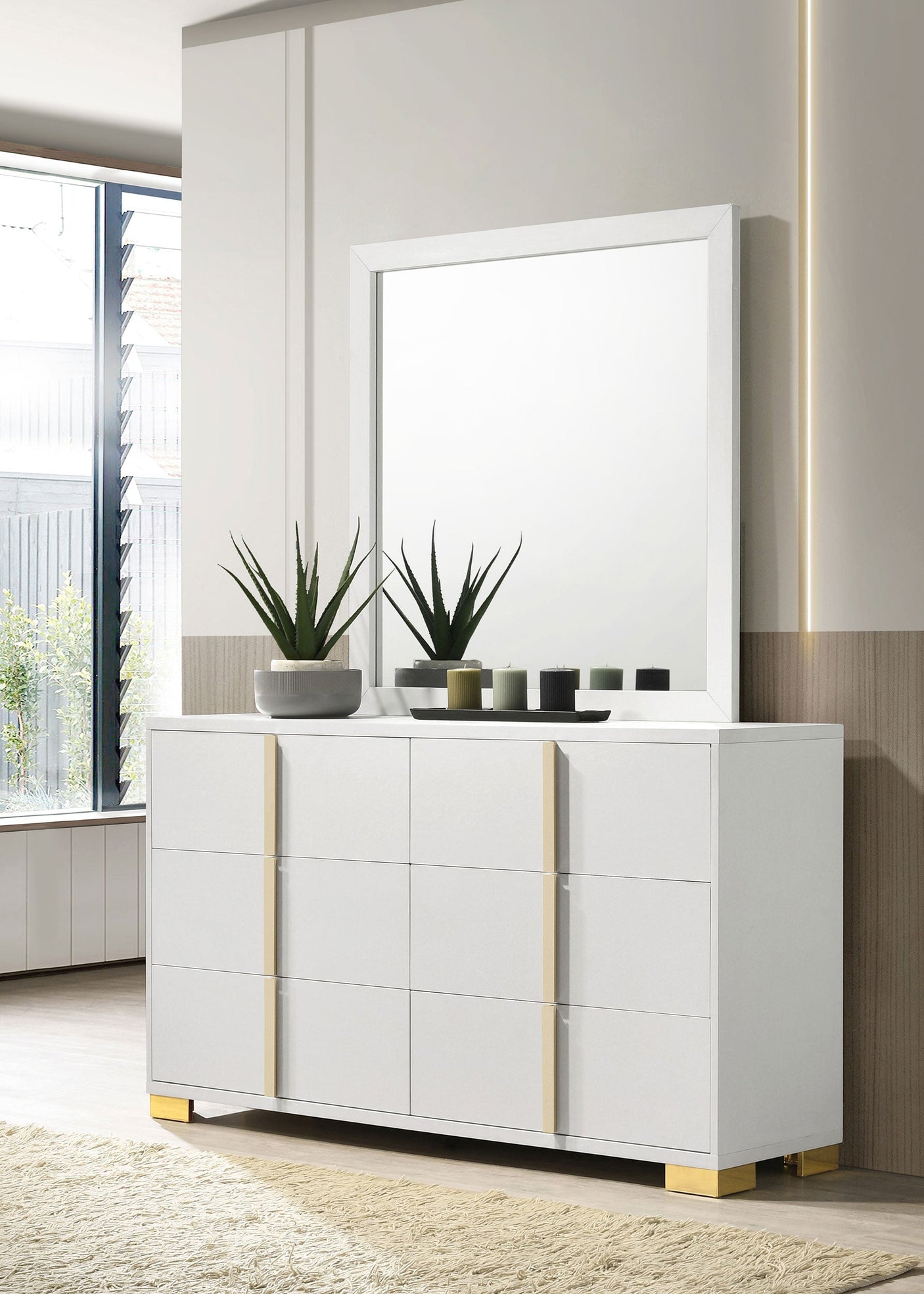 Marceline 6-drawer Dresser with Mirror