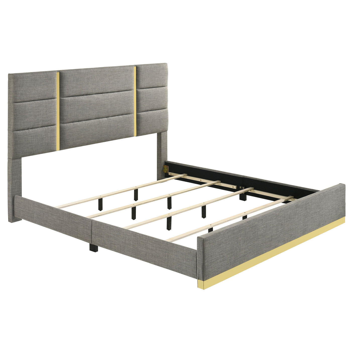 Ines Bedroom Set Grey and White High Gloss