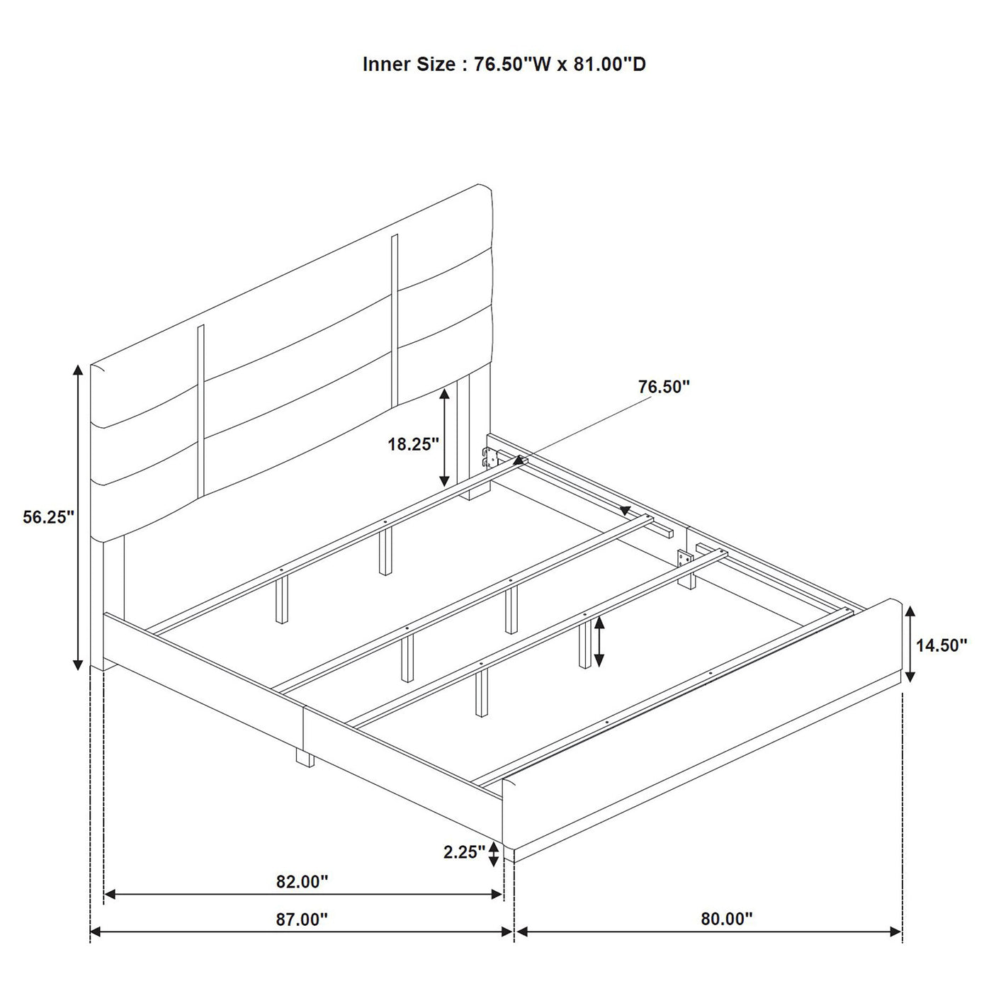 Ines 52-inch Fabric Upholstered Panel Bed