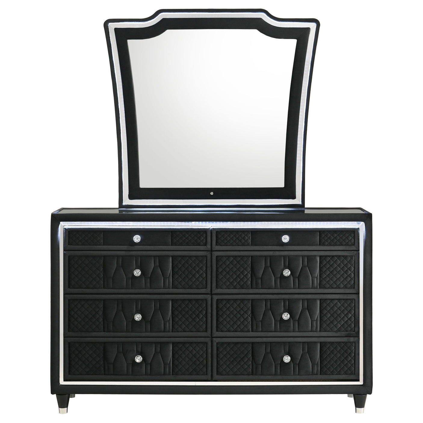 Lorient 8-drawer LED Dresser Black