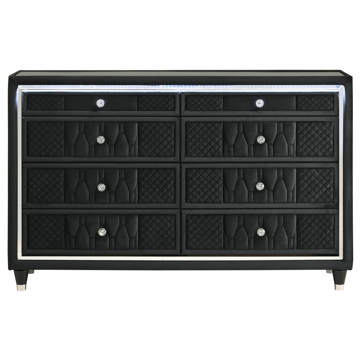 Lorient 8-drawer LED Dresser Black