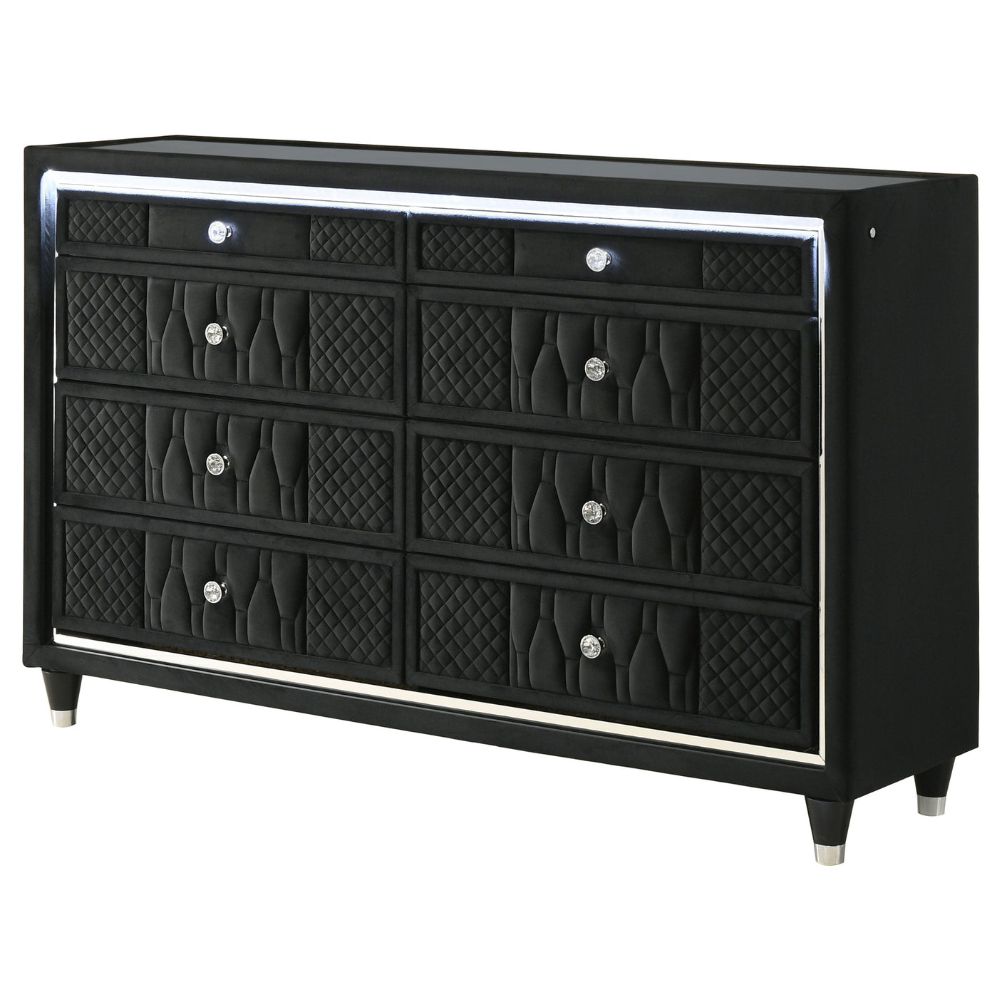 Lorient 8-drawer LED Dresser Black