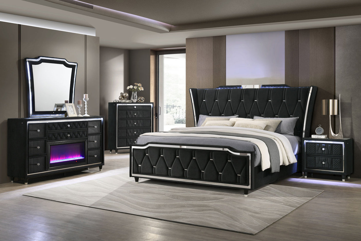 Lorient LED Dresser Mirror Black