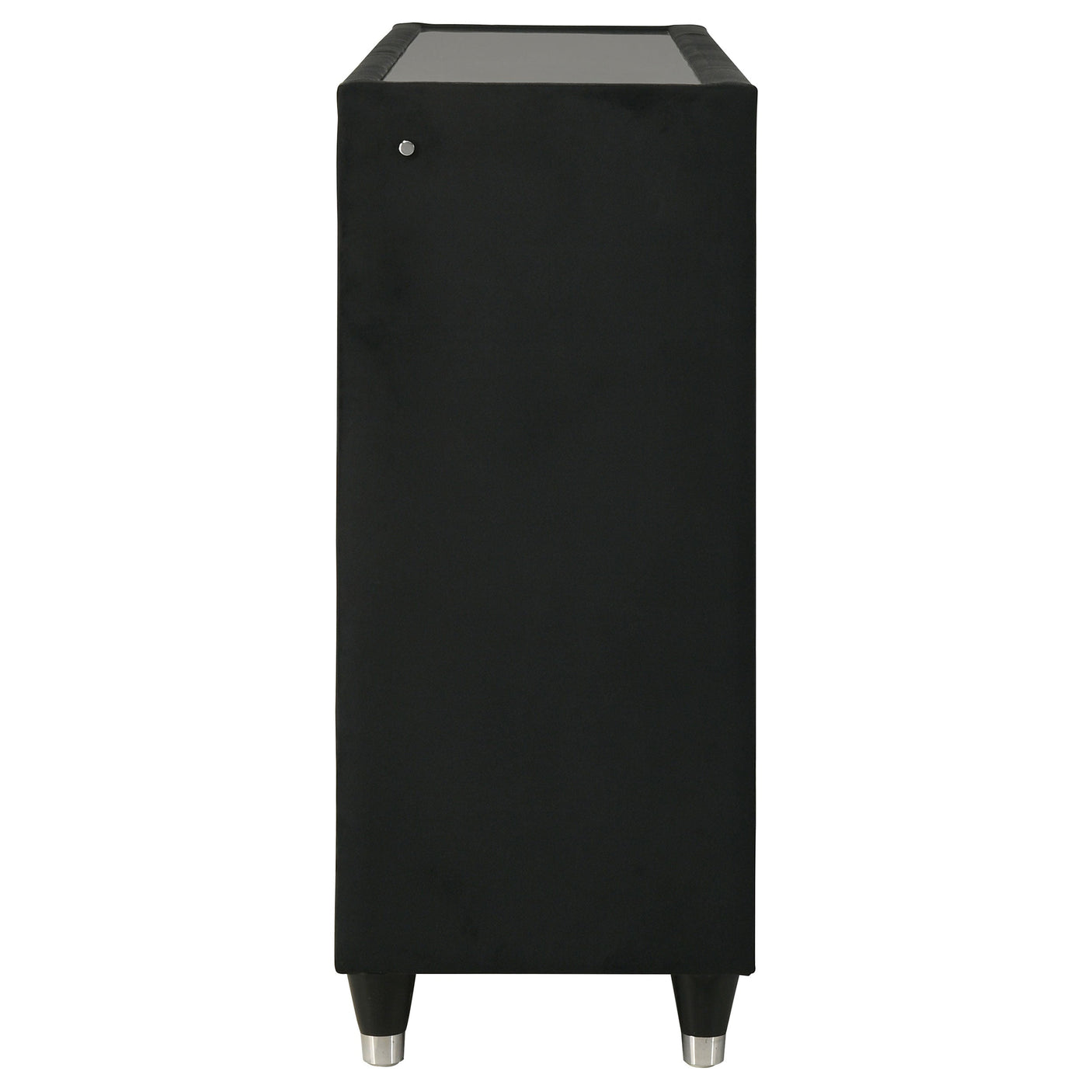 Ravenne 8-drawer Velvet Upholstered LED Dresser Cabinet Black