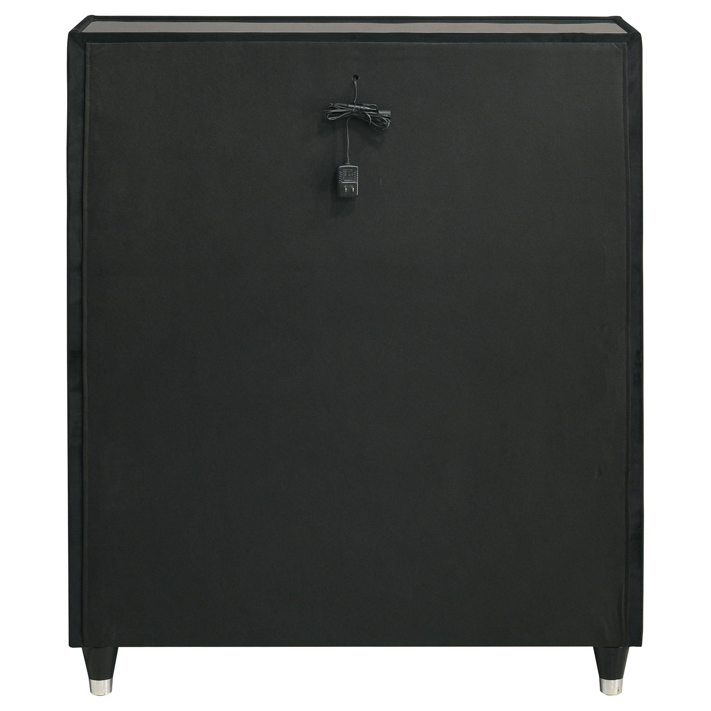 Ravenne 5-drawer Velvet Upholstered LED Chest of Drawers Black