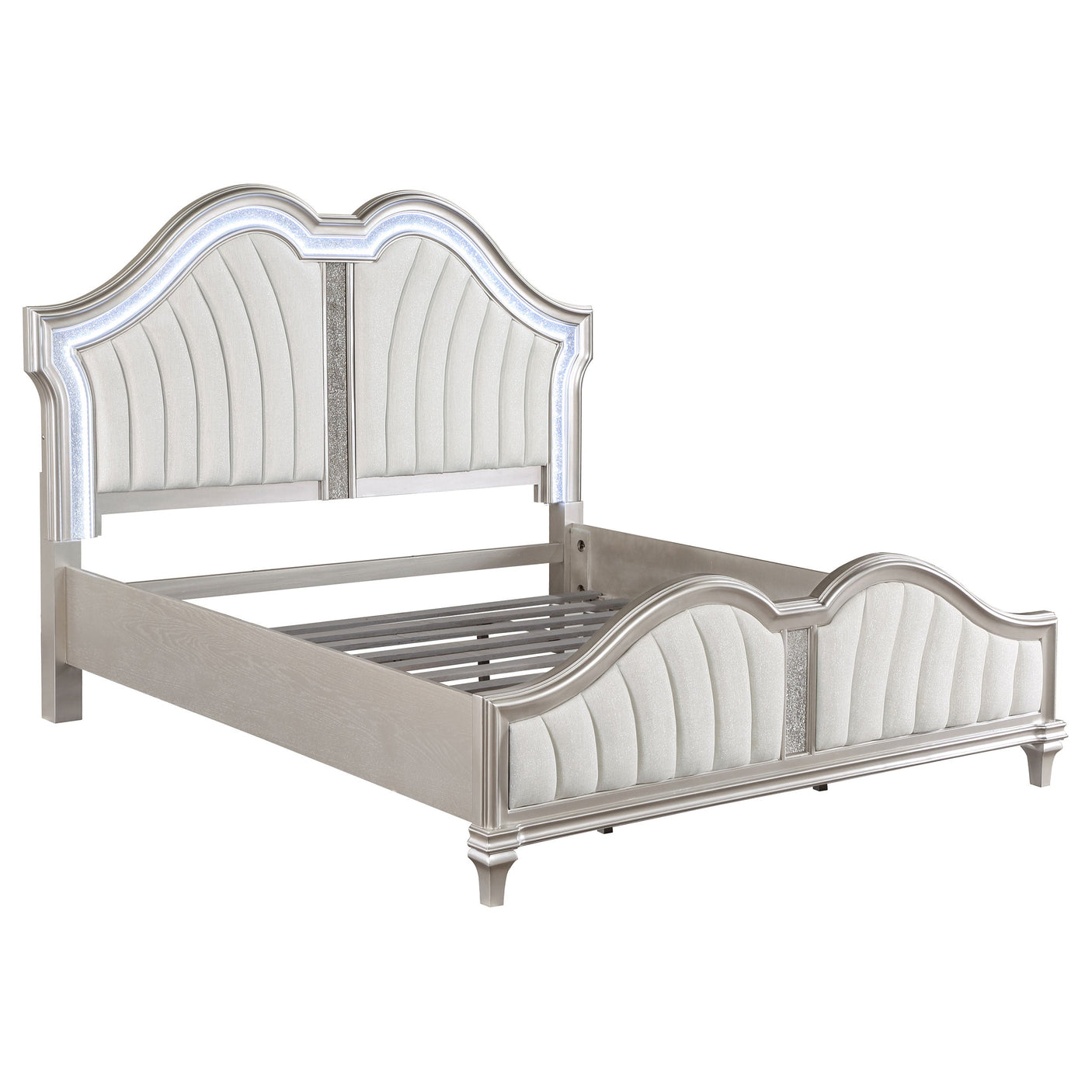 Evangeline Wood LED Panel Bed