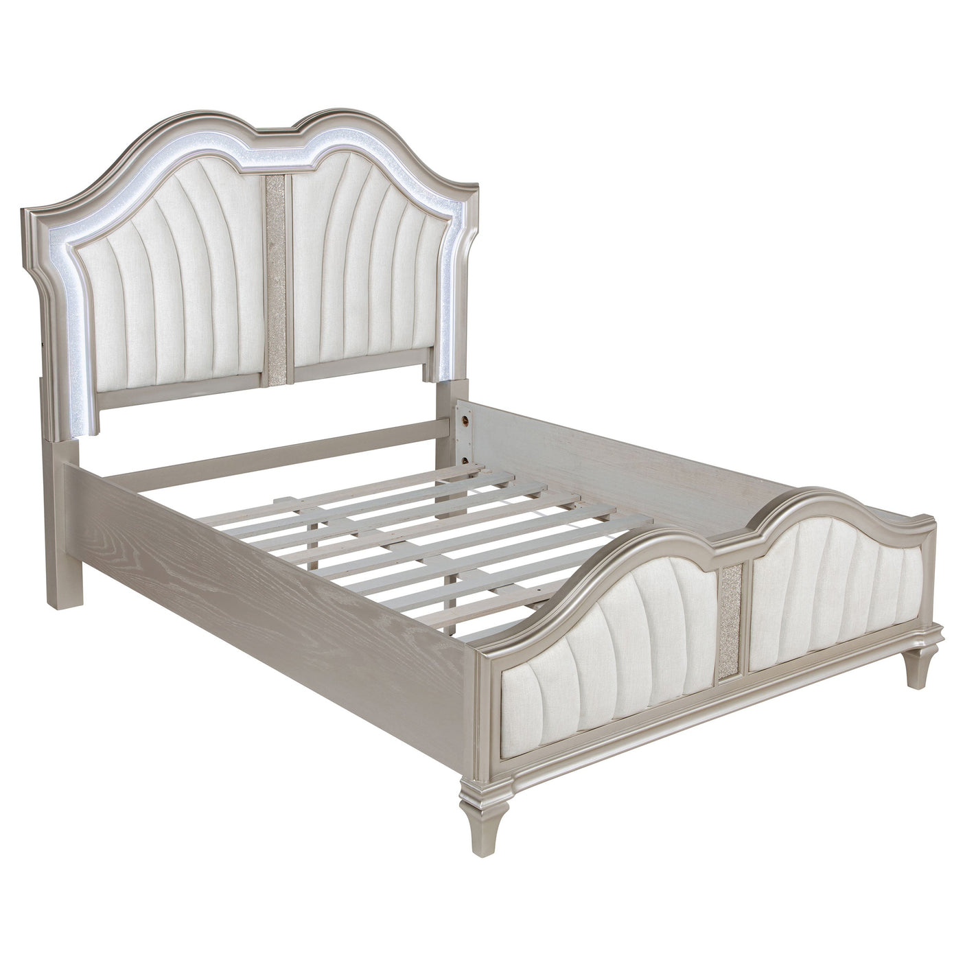 Evangeline Wood LED Panel Bed