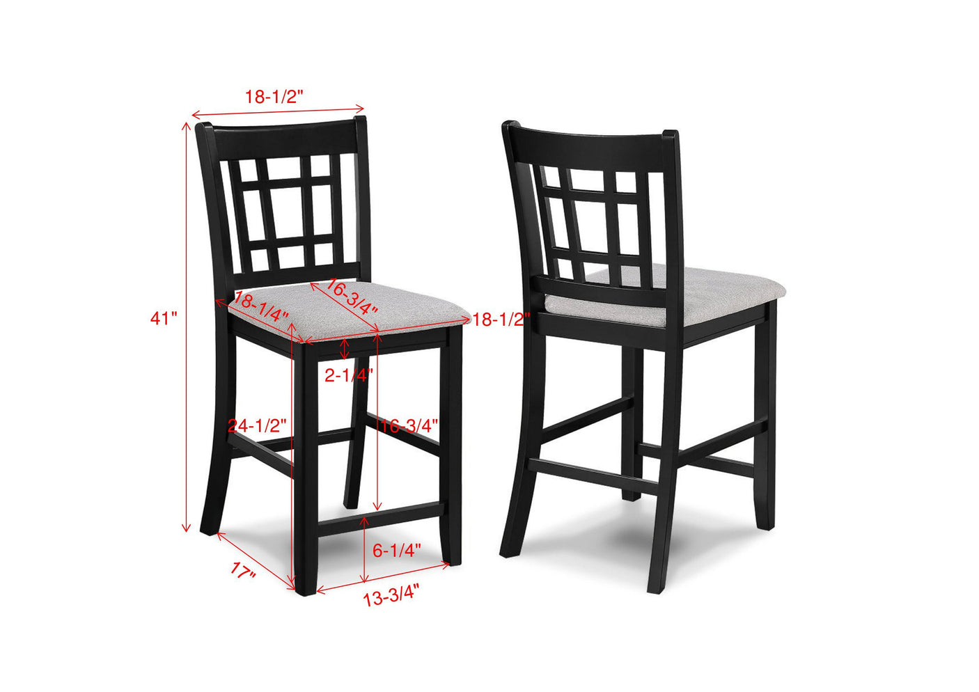 Hartwell Counter Height Chair Charcoal Black