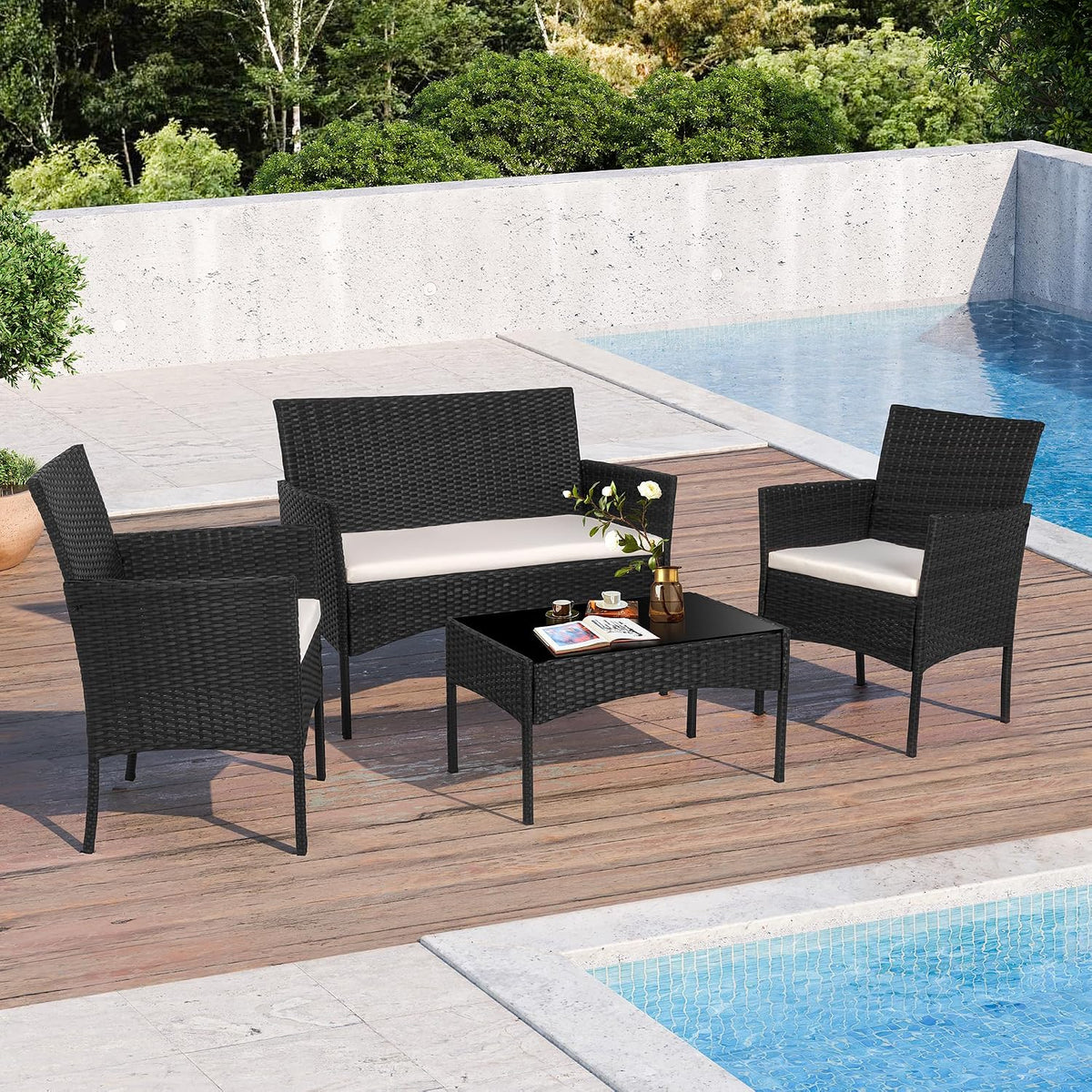 Jim 4pc Wicker Patio Set