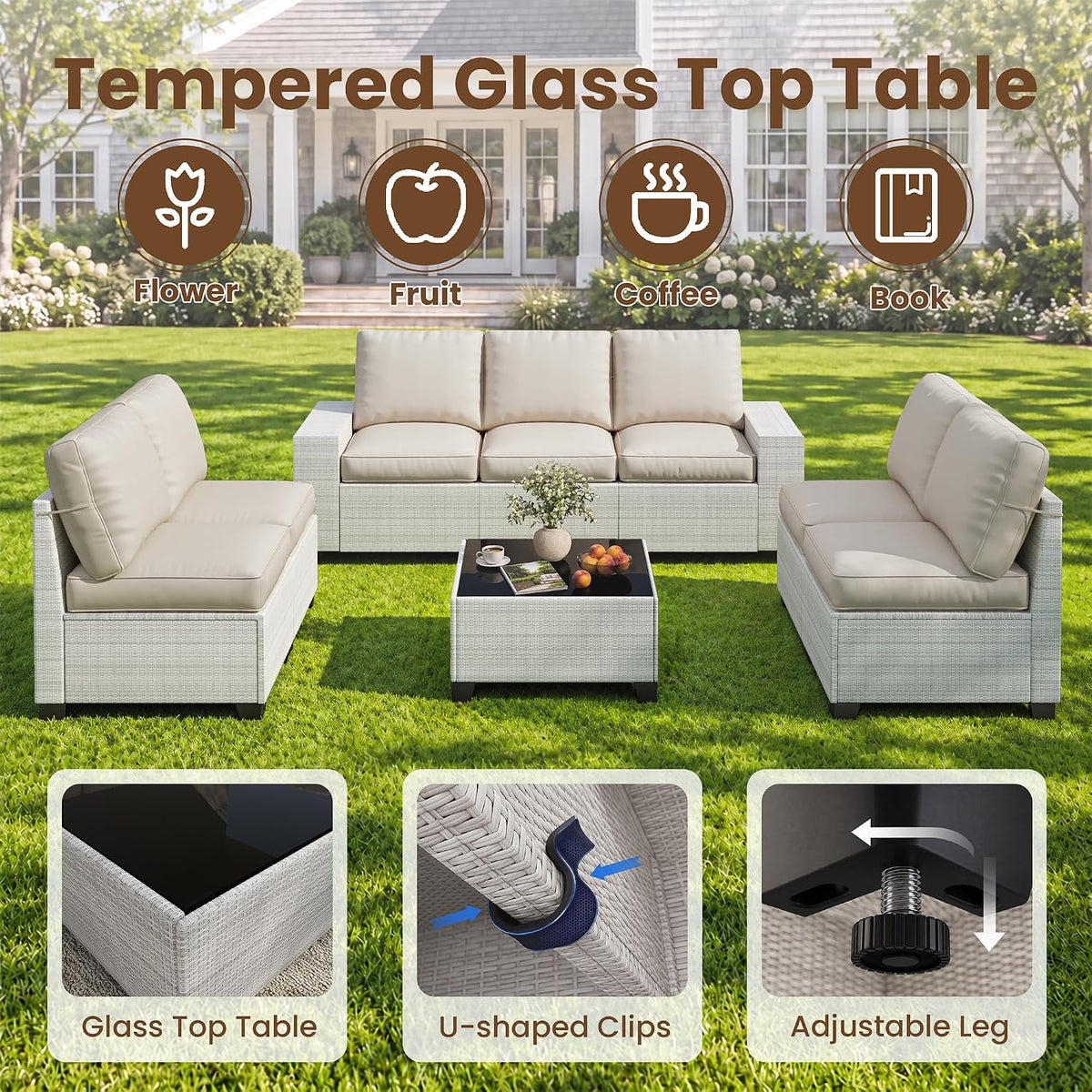 Dwight 8pc Patio Sectional