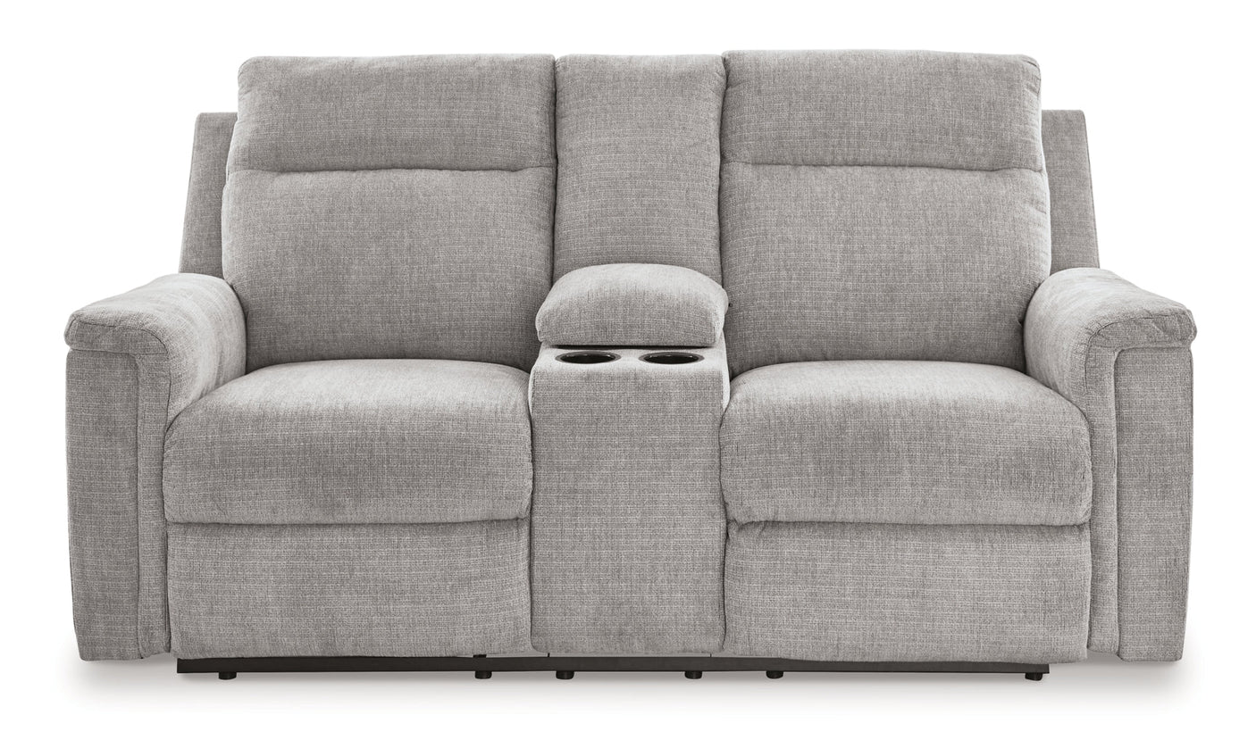 Barnsana DBL Reclining Power Loveseat w/Console