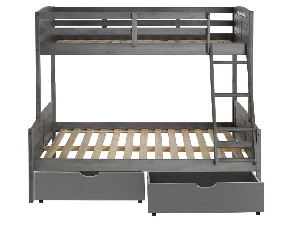 Louver Twin Over Full Bunkbed w/ Storage
