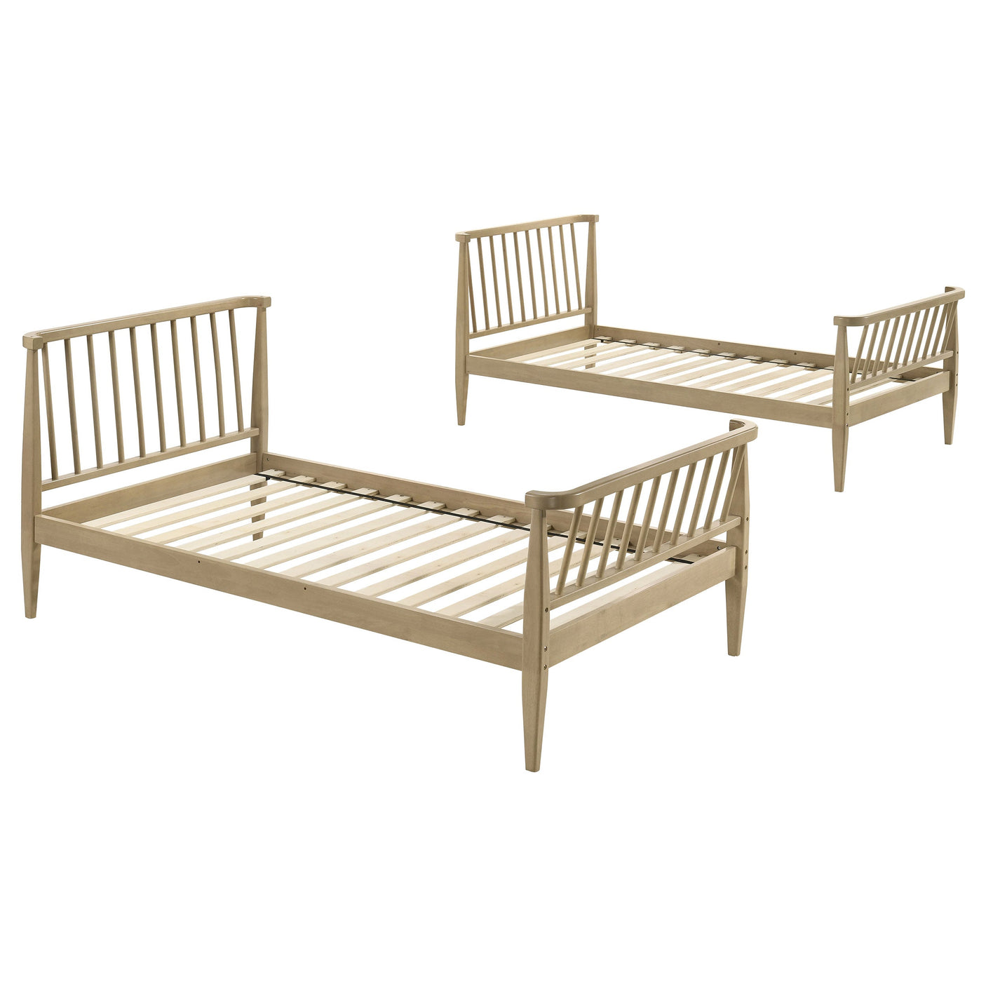 Abram Windsor Twin Over Twin Wood Bunk Bed with Ladder Black