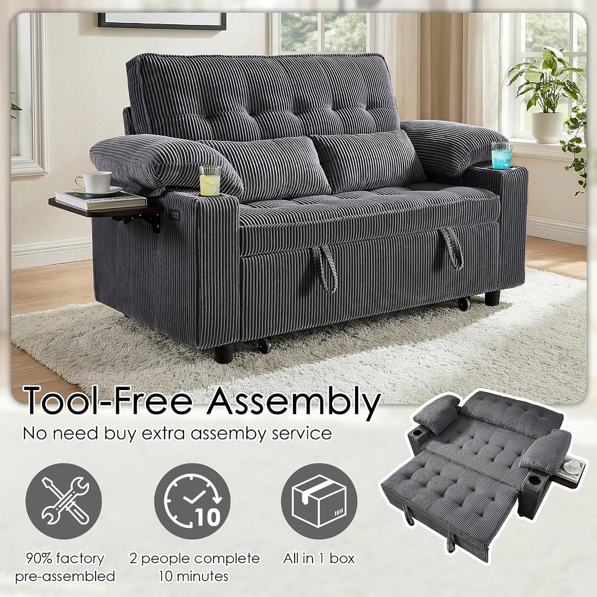 Milan Corduroy Sleeper Sofa