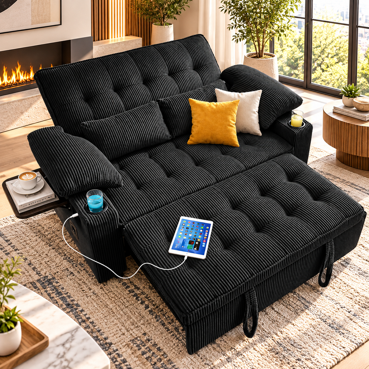 Milan Corduroy Sleeper Sofa