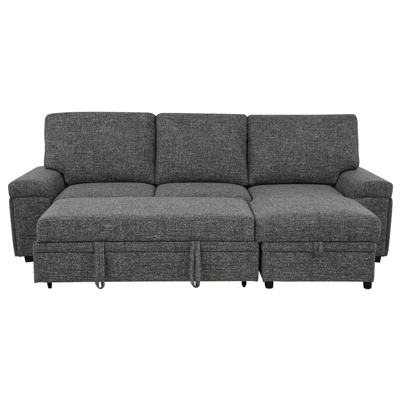 Demko Sleeper Sectional Sofa with Speaker and Storage Chaise Brown