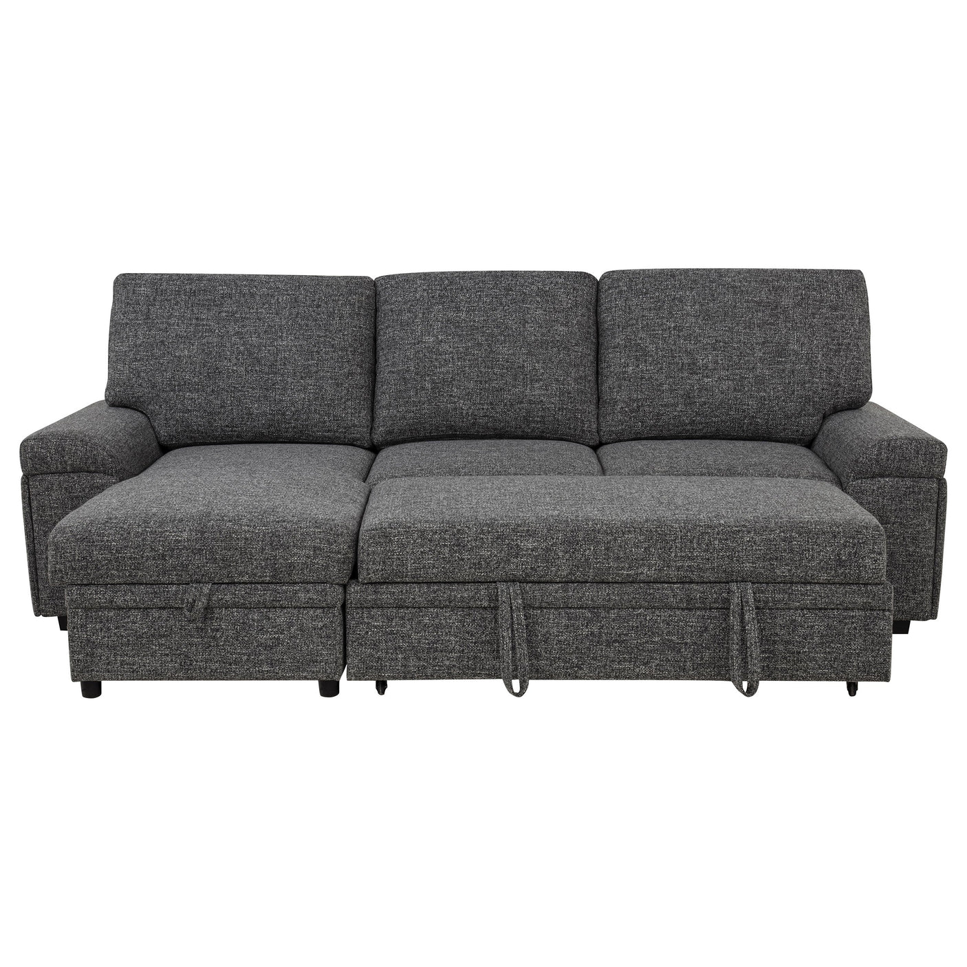 Demko Sleeper Sectional Sofa with Speaker and Storage Chaise Brown