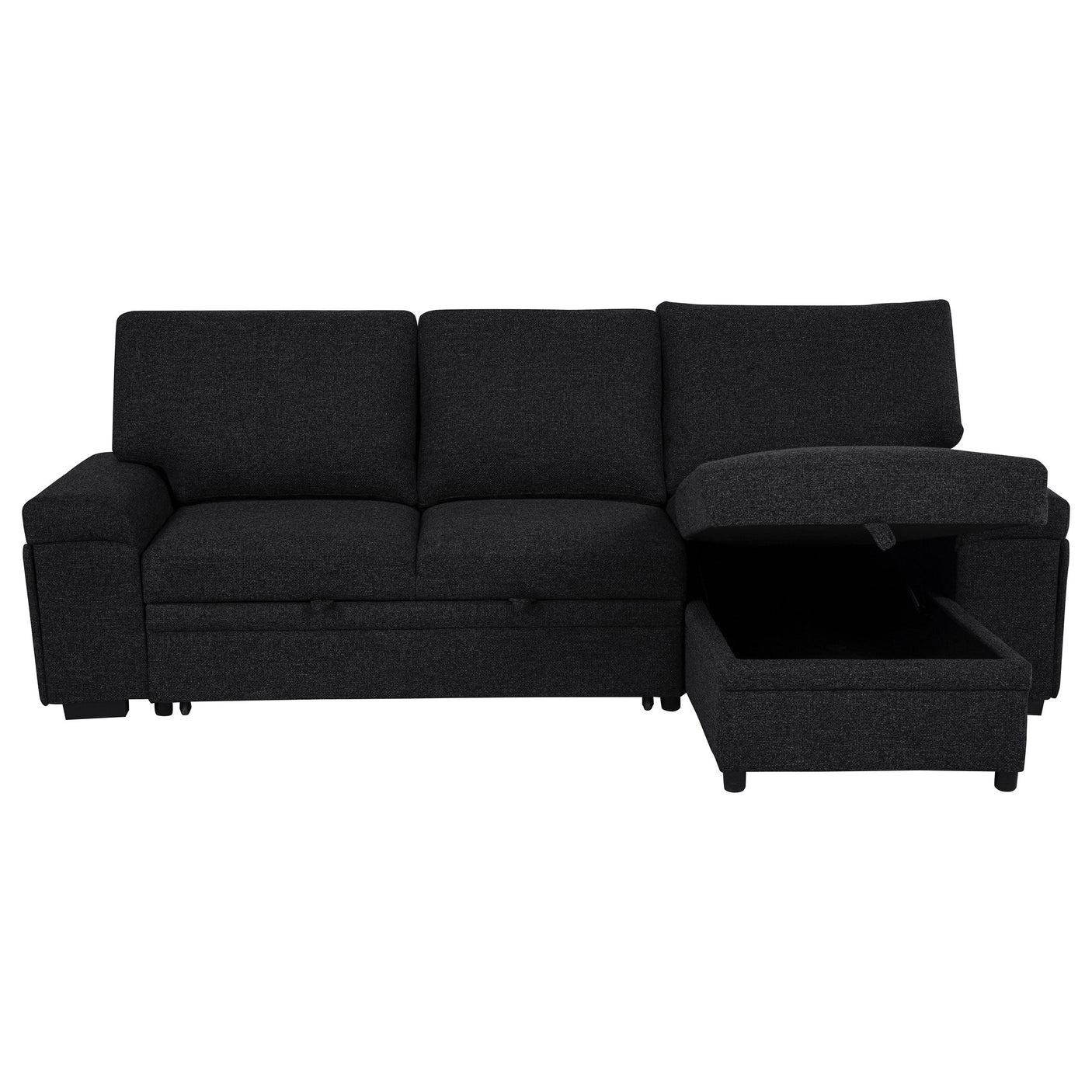 Demko Sleeper Sectional Sofa with Speaker and Storage Chaise Brown