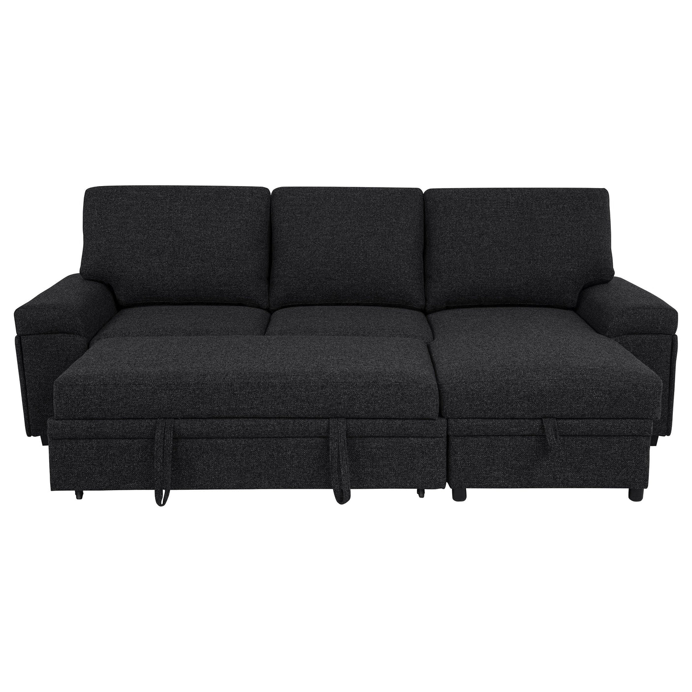 Demko Sleeper Sectional Sofa with Speaker and Storage Chaise Brown