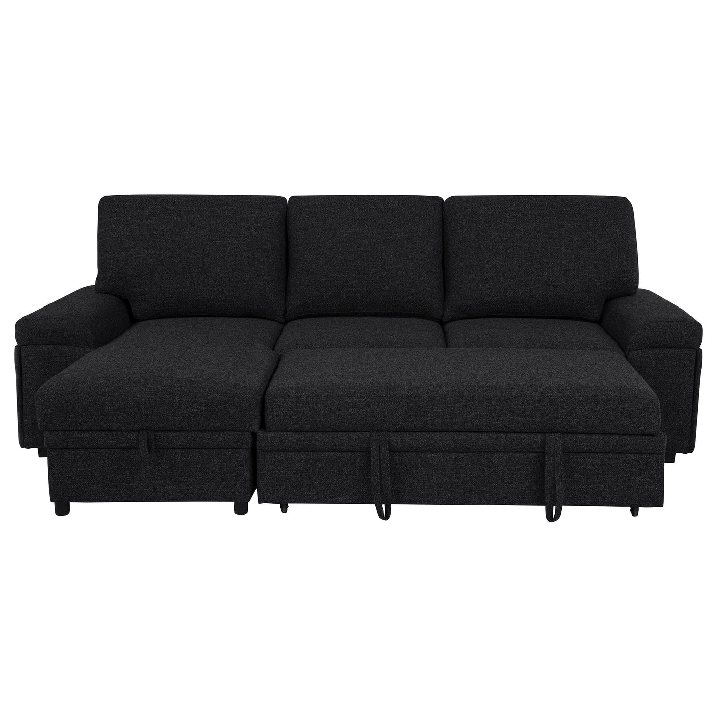 Demko Sleeper Sectional Sofa with Speaker and Storage Chaise Brown