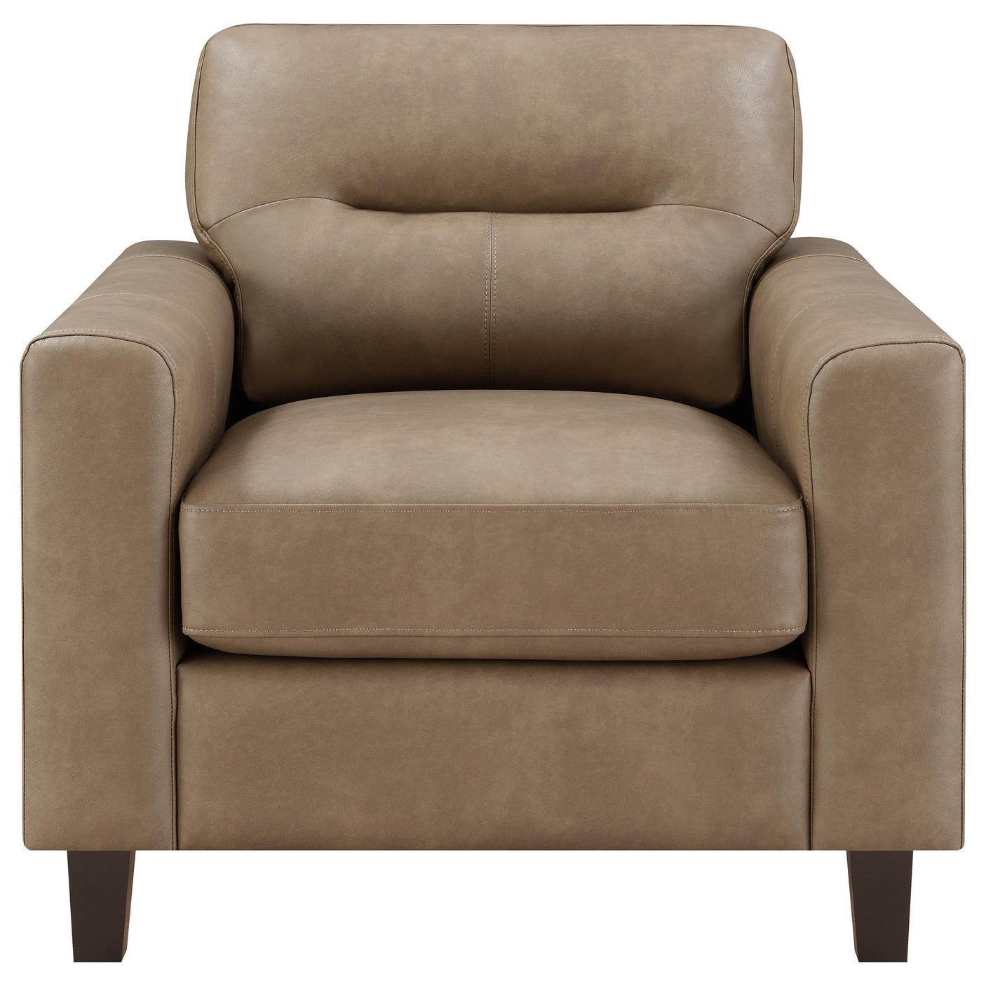 Scotland Faux Leather Upholstered Track Arm Chair