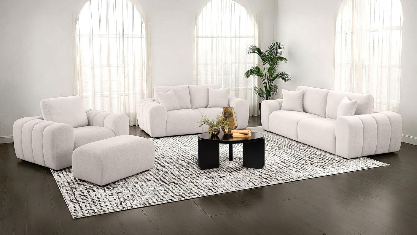 Burnett Chenille Upholstered Ottoman