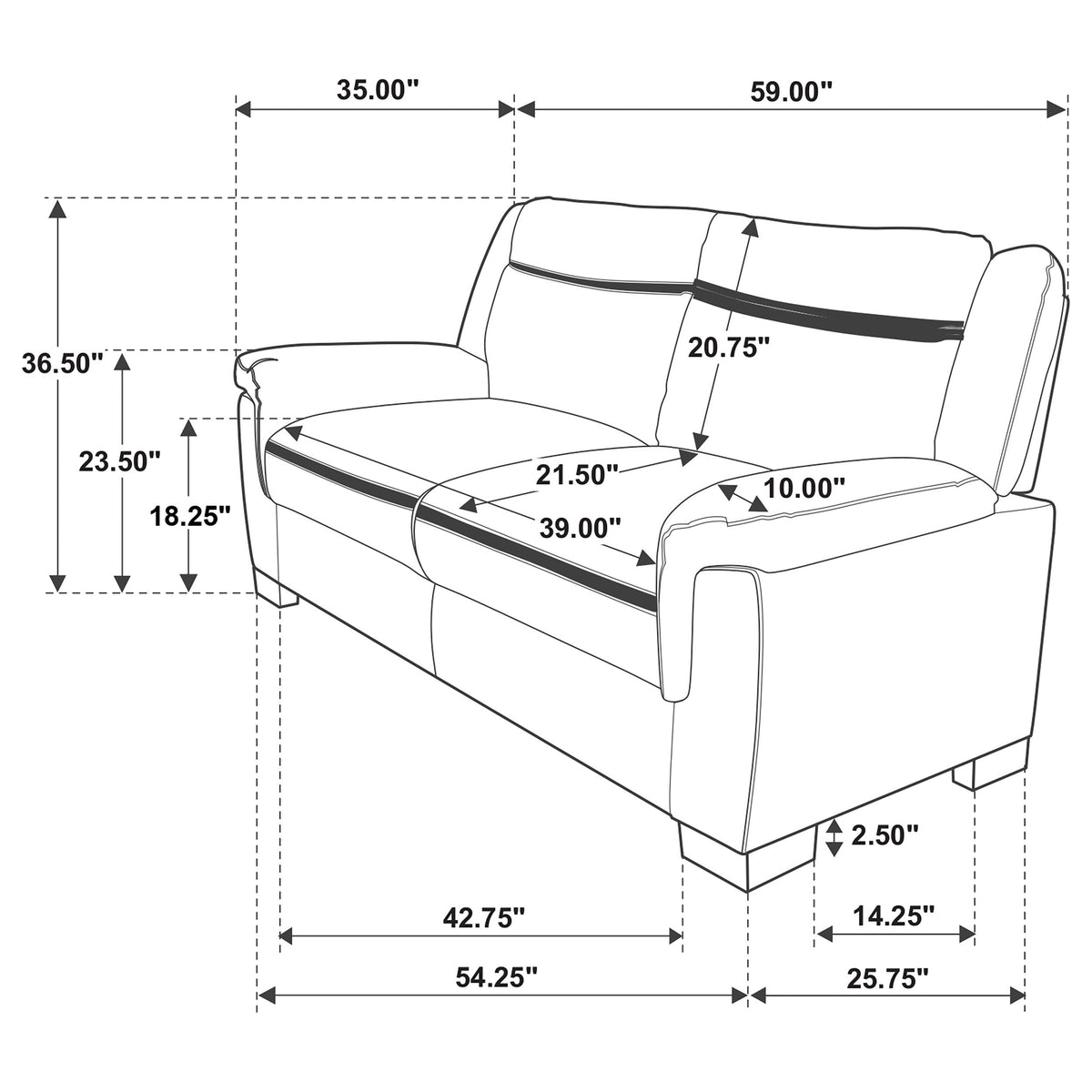 Arabella Stationary Loveseats